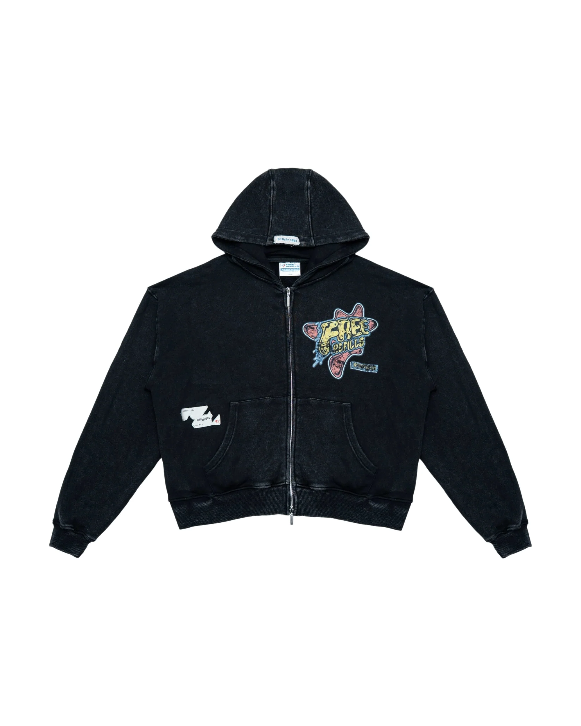 Amoeba Zip-Up Hoodie - Black