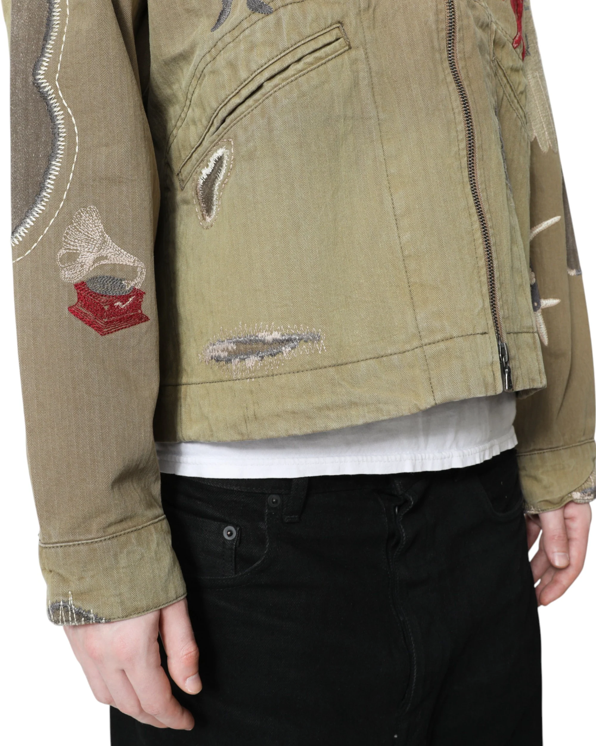 Antique Zip Jacket - Olive Brown - Image 11