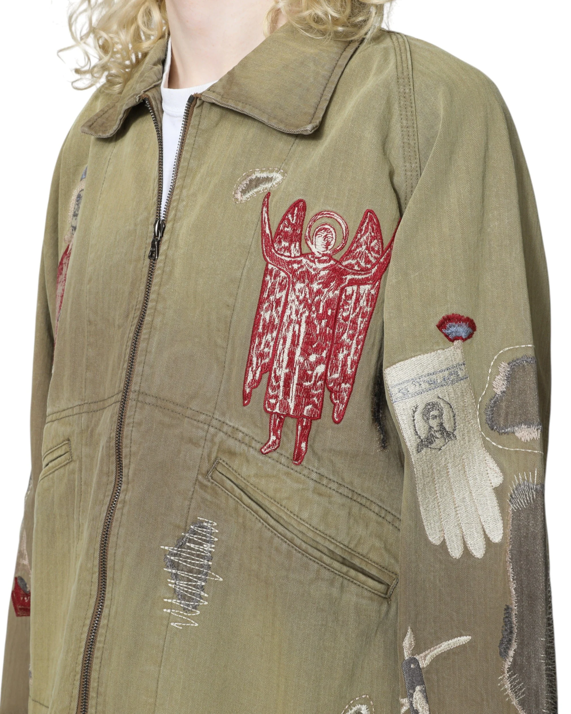 Antique Zip Jacket - Olive Brown - Image 8