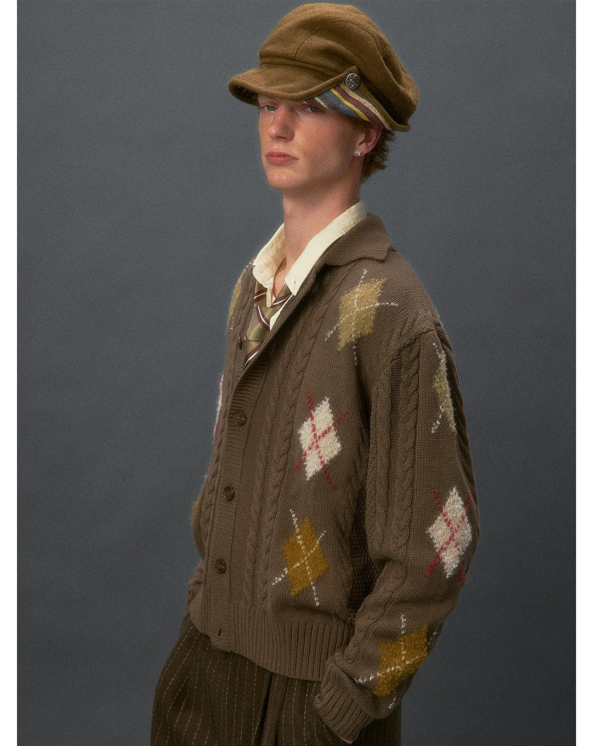 Argyle Knit Cardigan - Image 6