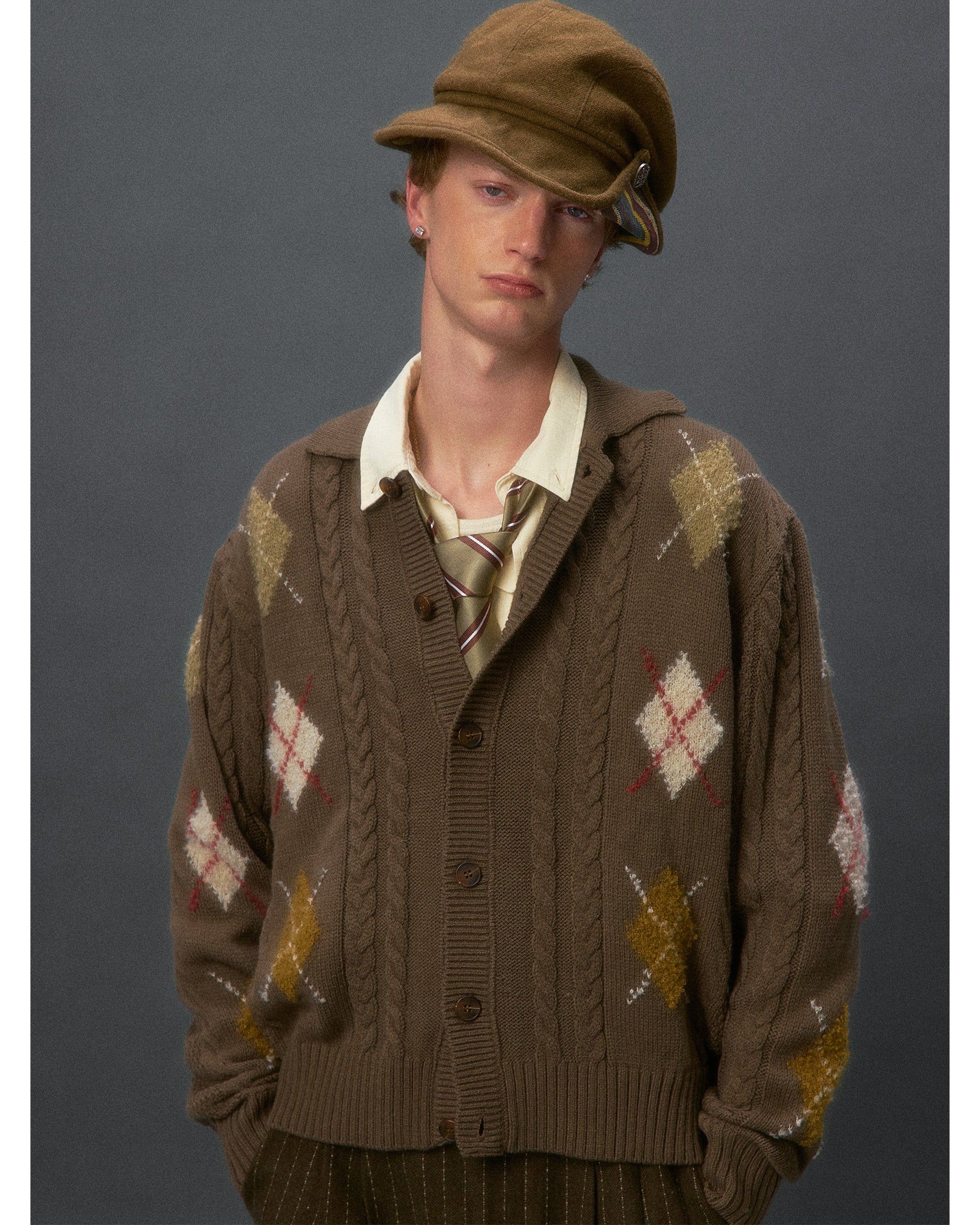 Argyle Knit Cardigan - Image 7