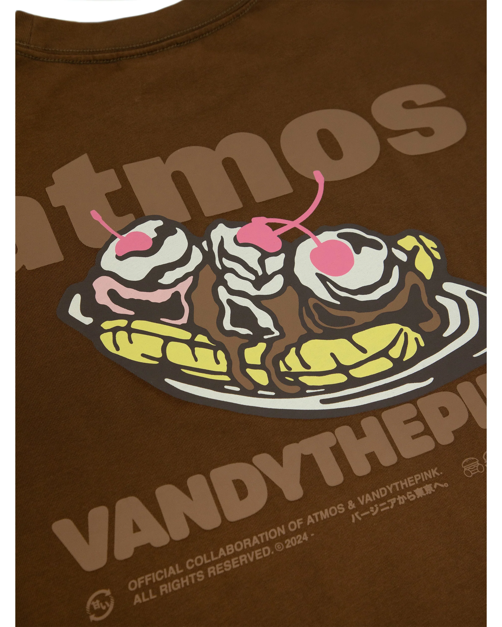 ASICS X VANDY X ATMOS BANANA SPLIT EYE LOGO TEE BROWN - Image 3