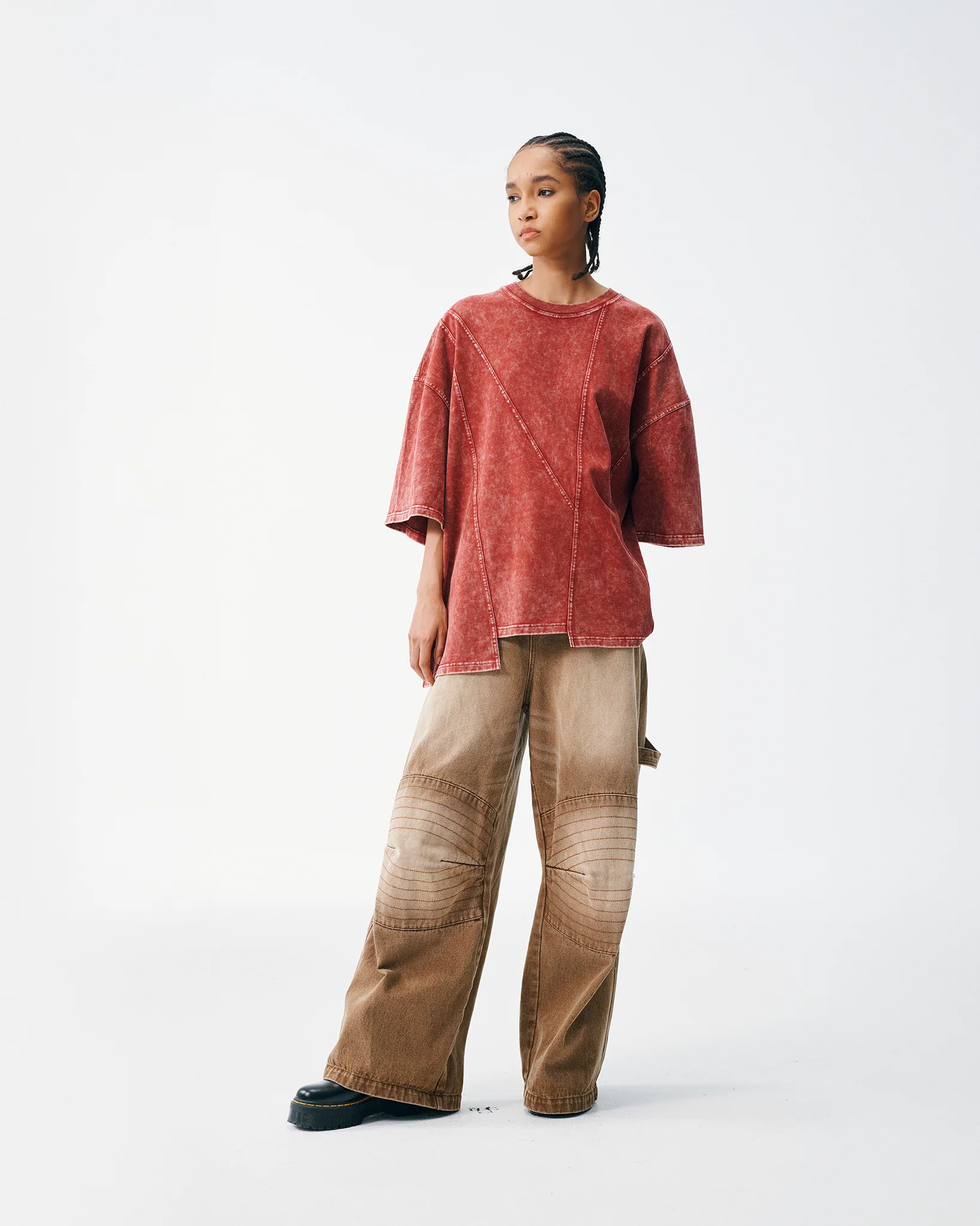 Asymetrical Slice Tee - Oxblood - Image 5