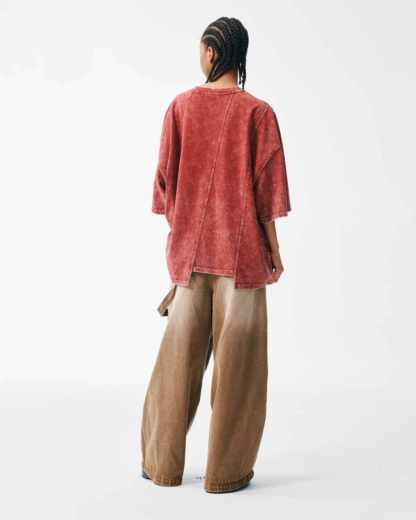 Asymetrical Slice Tee - Oxblood - Image 6