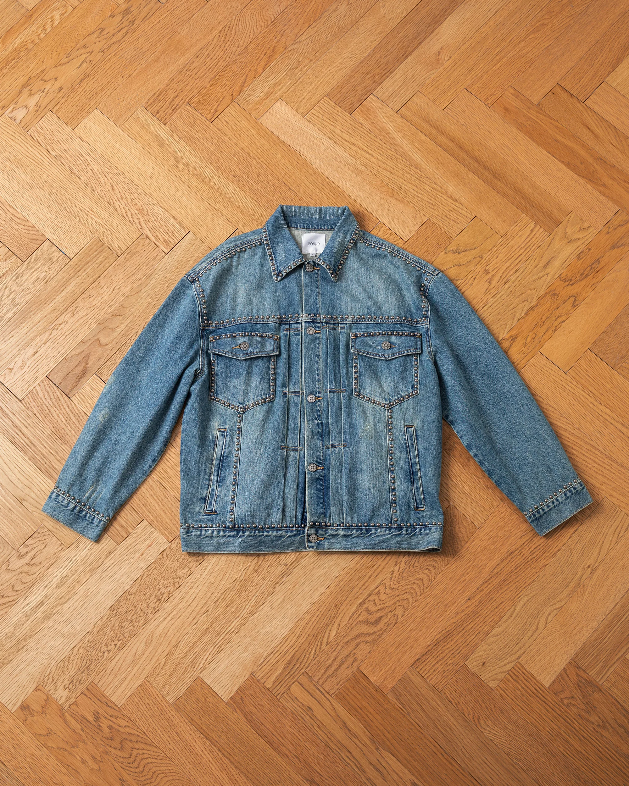Azar Studded Denim Trucker Jacket - Image 7