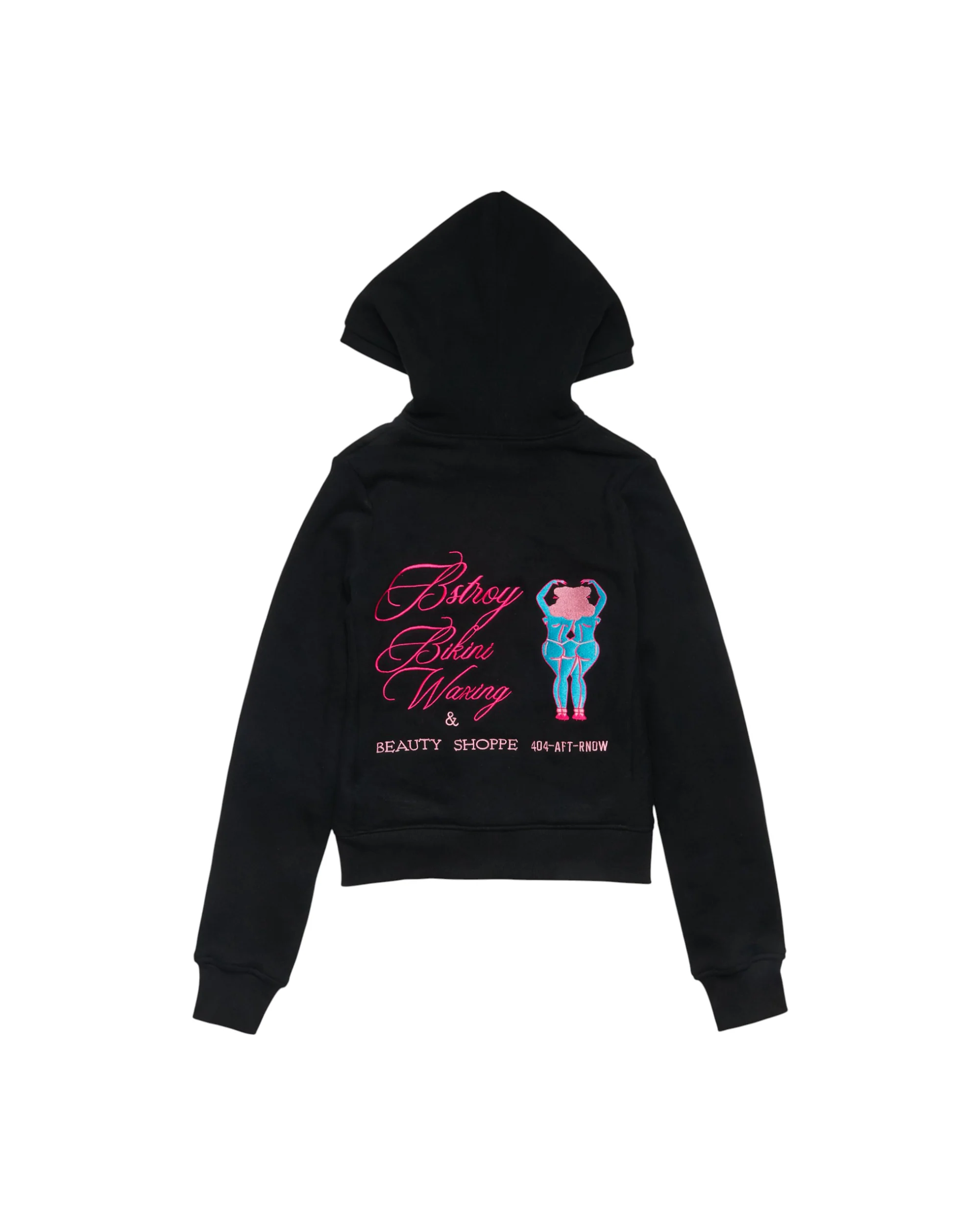 (b).Kini Wax Women’s Zip Hoodie (Black) - Image 2