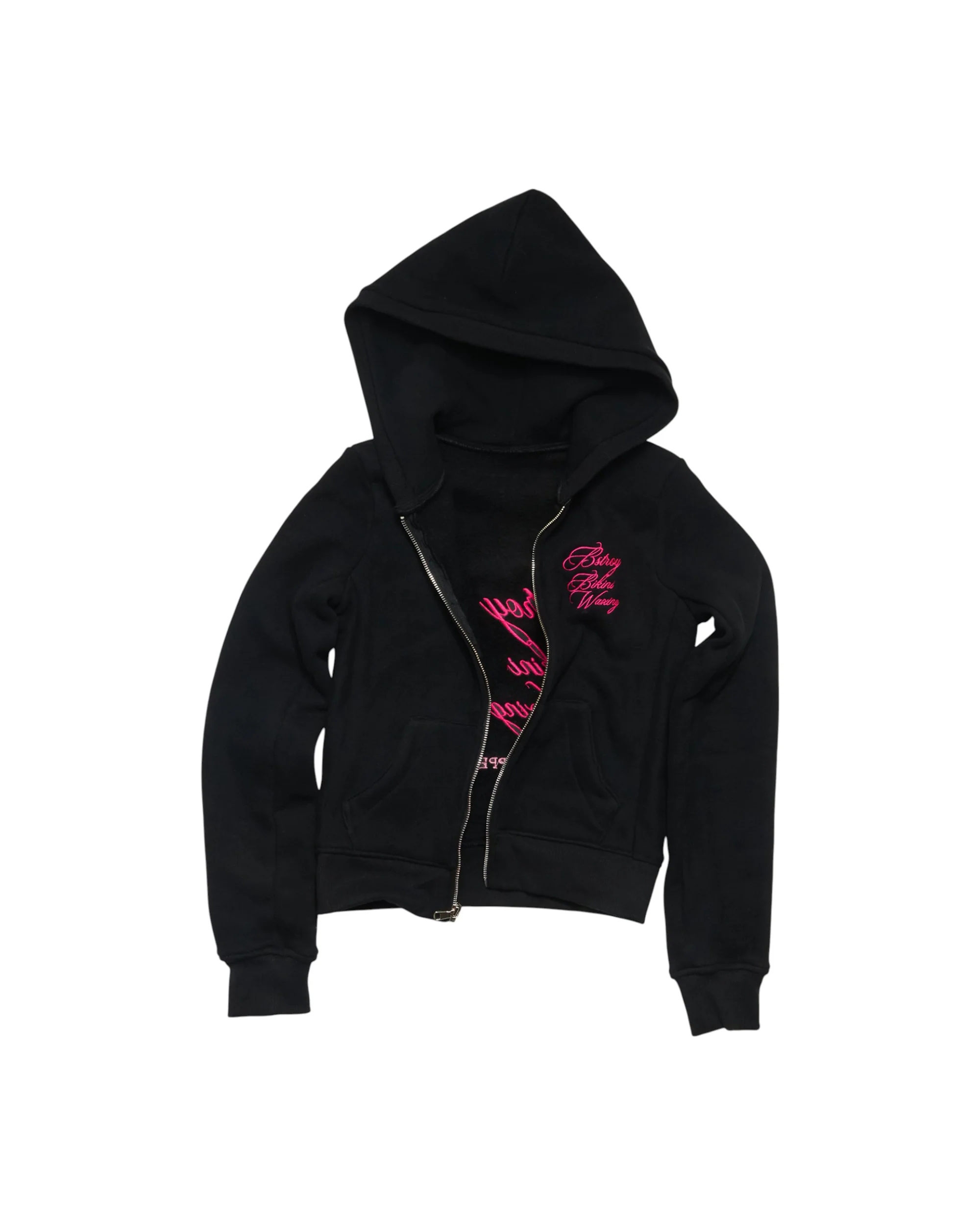 (b).Kini Wax Women’s Zip Hoodie (Black) - Image 3