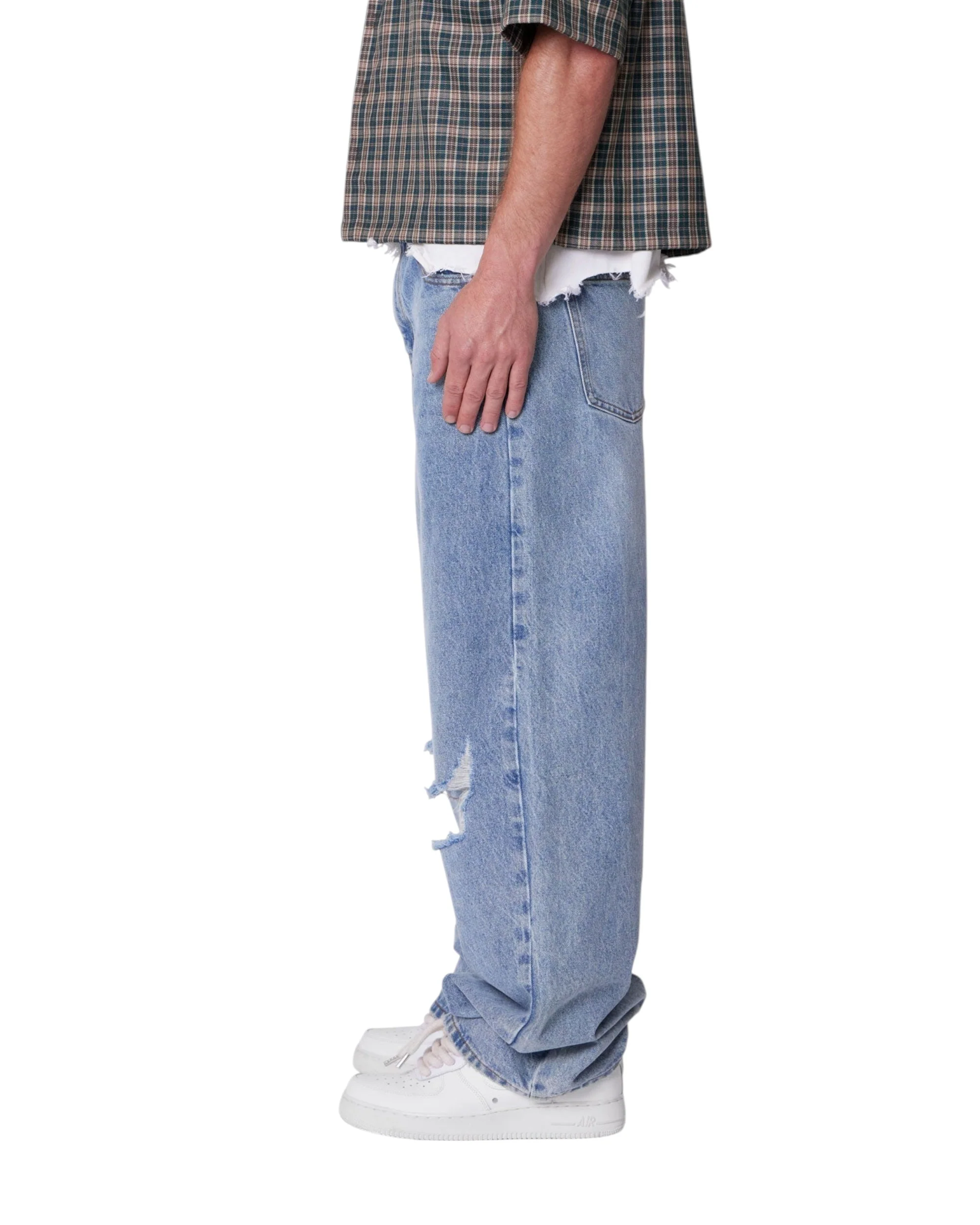 Baggy Blowout Denim - Washed Vintage Blue - Image 5