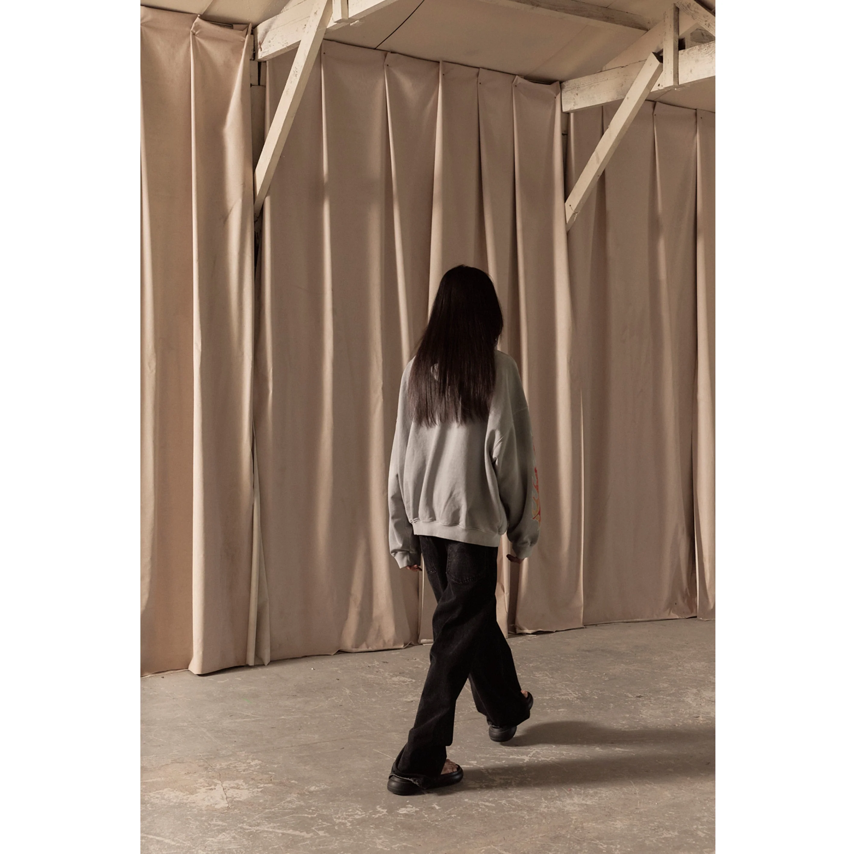 BAGGY DENIM PANTS / BLACK - Image 39