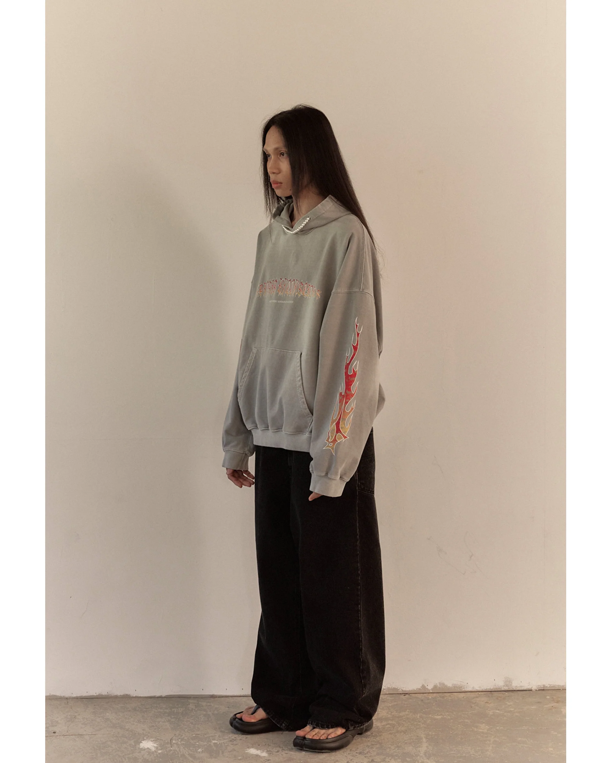 BAGGY DENIM PANTS / BLACK - Image 5