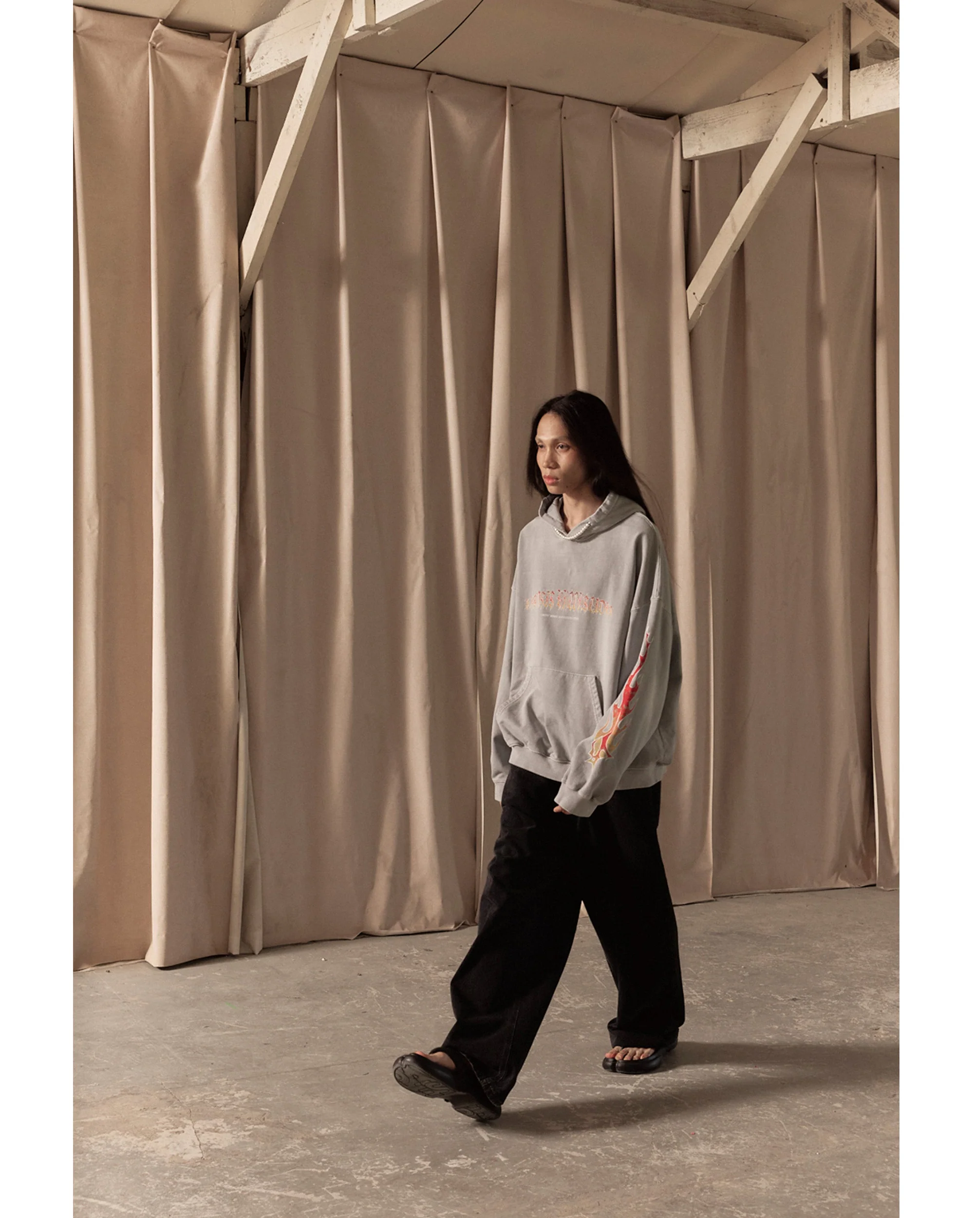 BAGGY DENIM PANTS / BLACK - Image 7