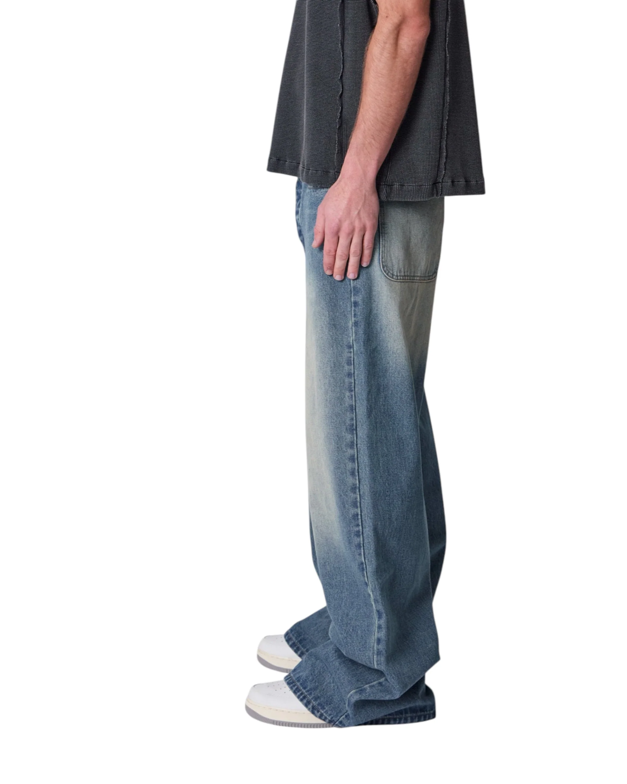 Baggy Washed Rave Denim - Medium Blue - Image 6