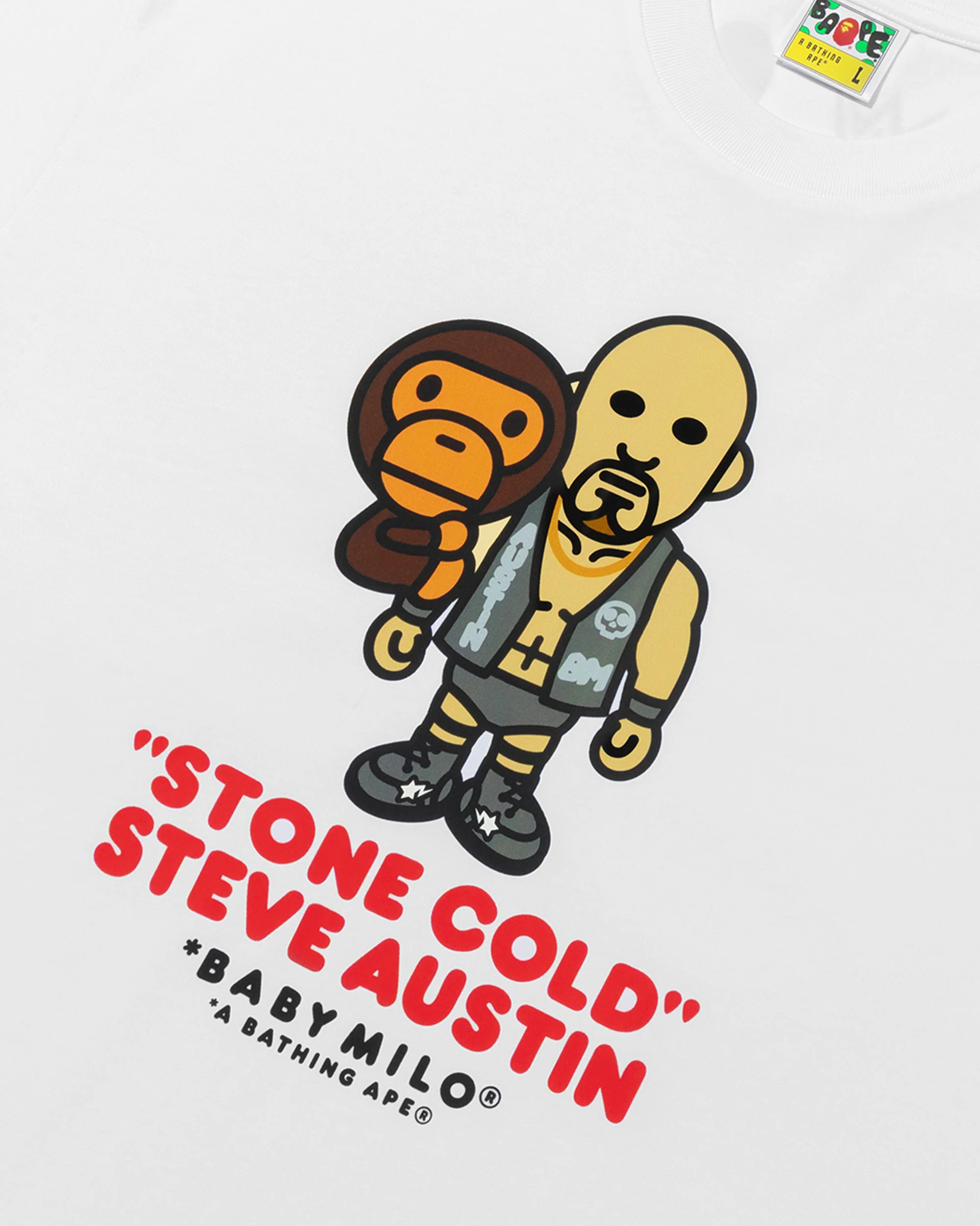 BAPE X WWE STONE COLD STEVE AUSTIN BABY MILO RELAXED FIT TEE - Image 3