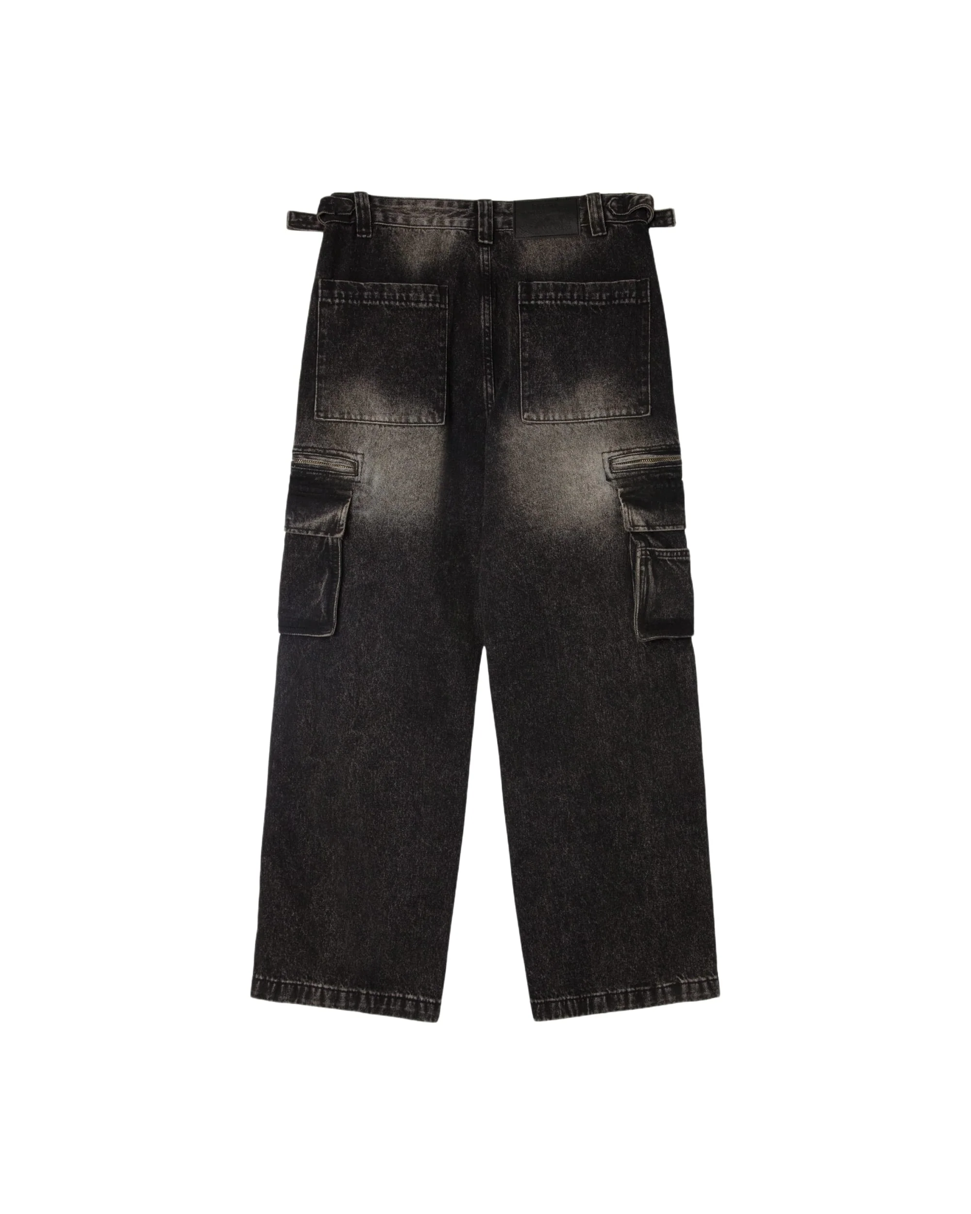 BELTED CARGO POCKET DENIM - BLACK WASH - Image 6