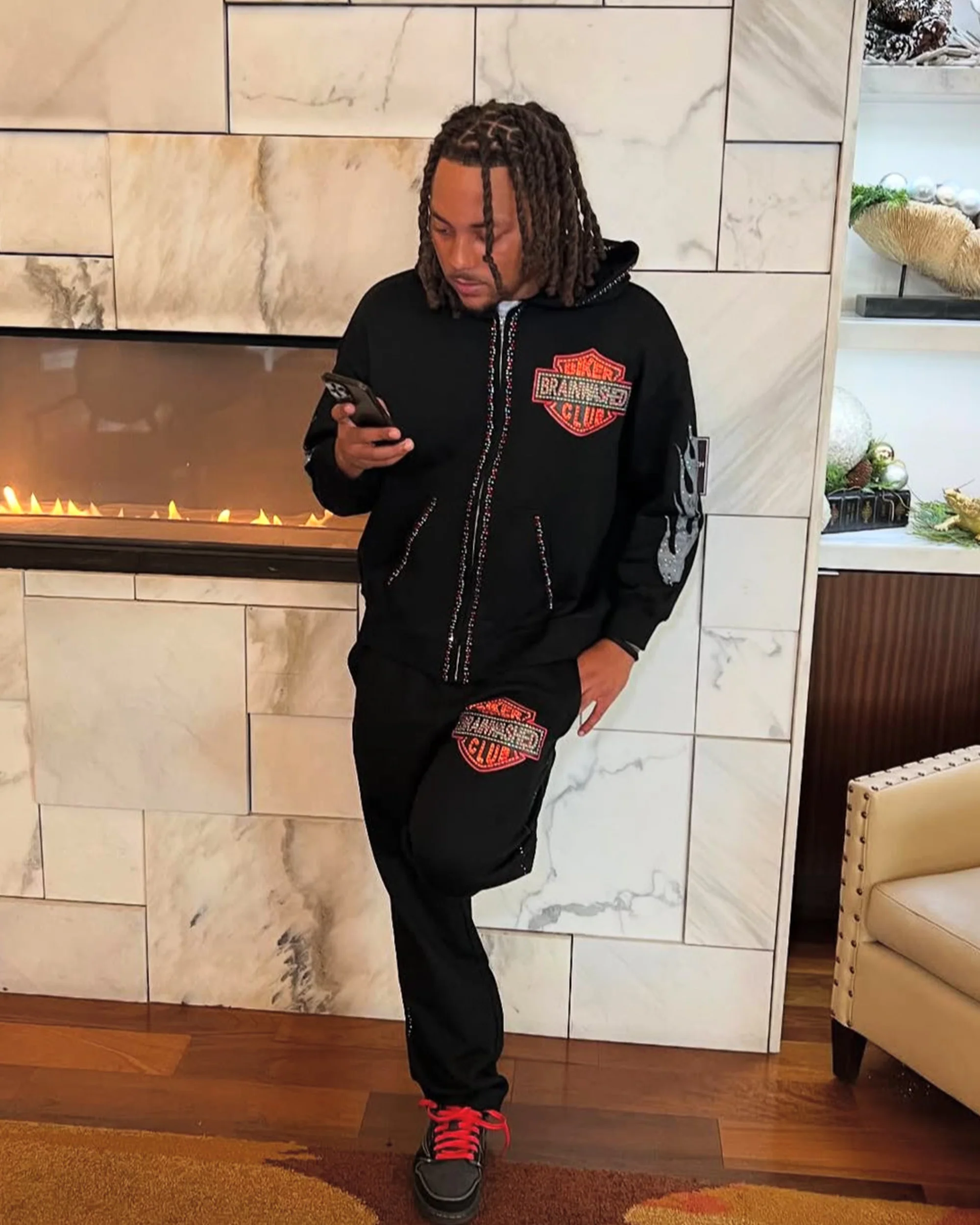 Biker Club Zip Up Hoodie - Image 2