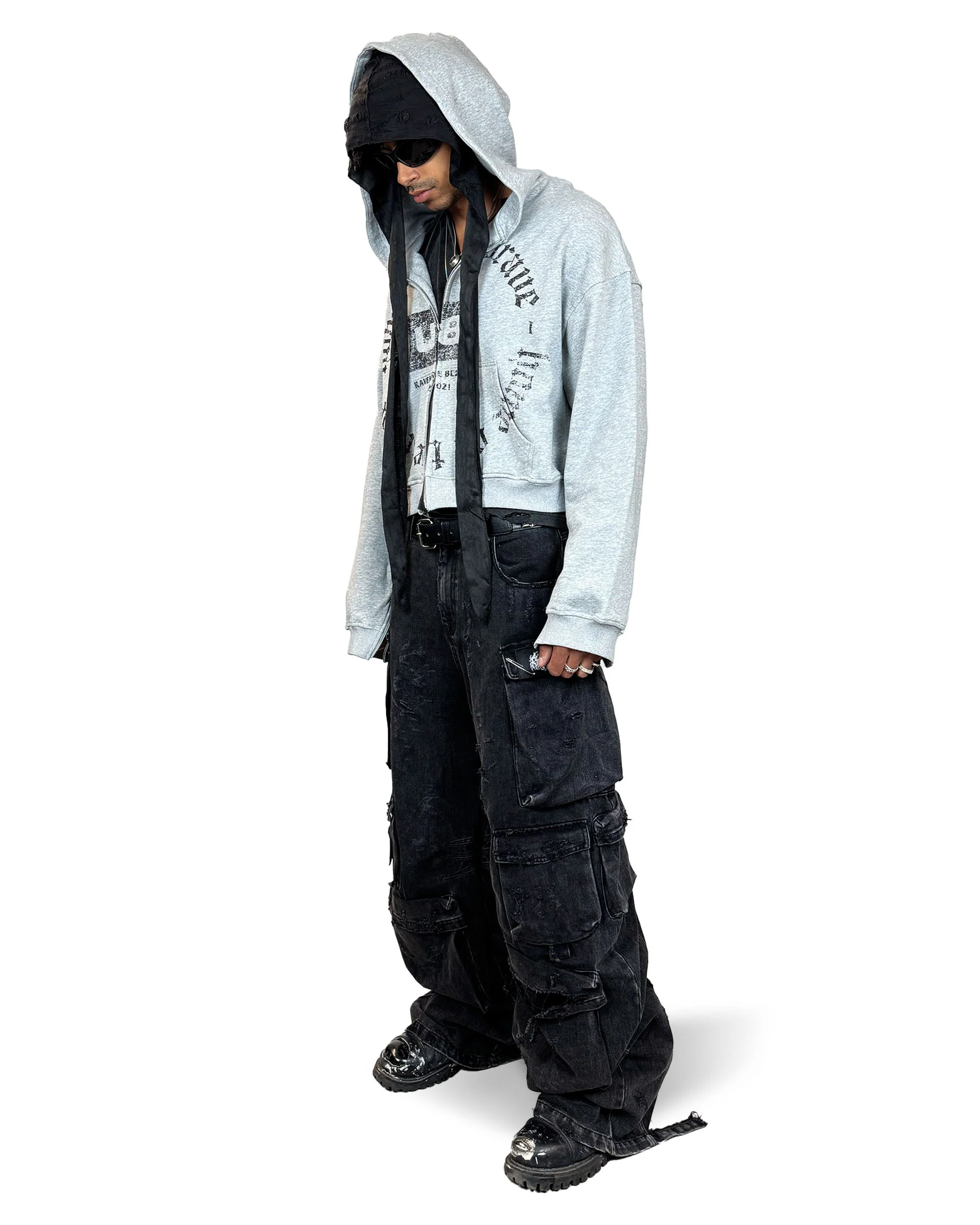 BLACK CARGO BIKER PANTS | UNISEX - Image 7