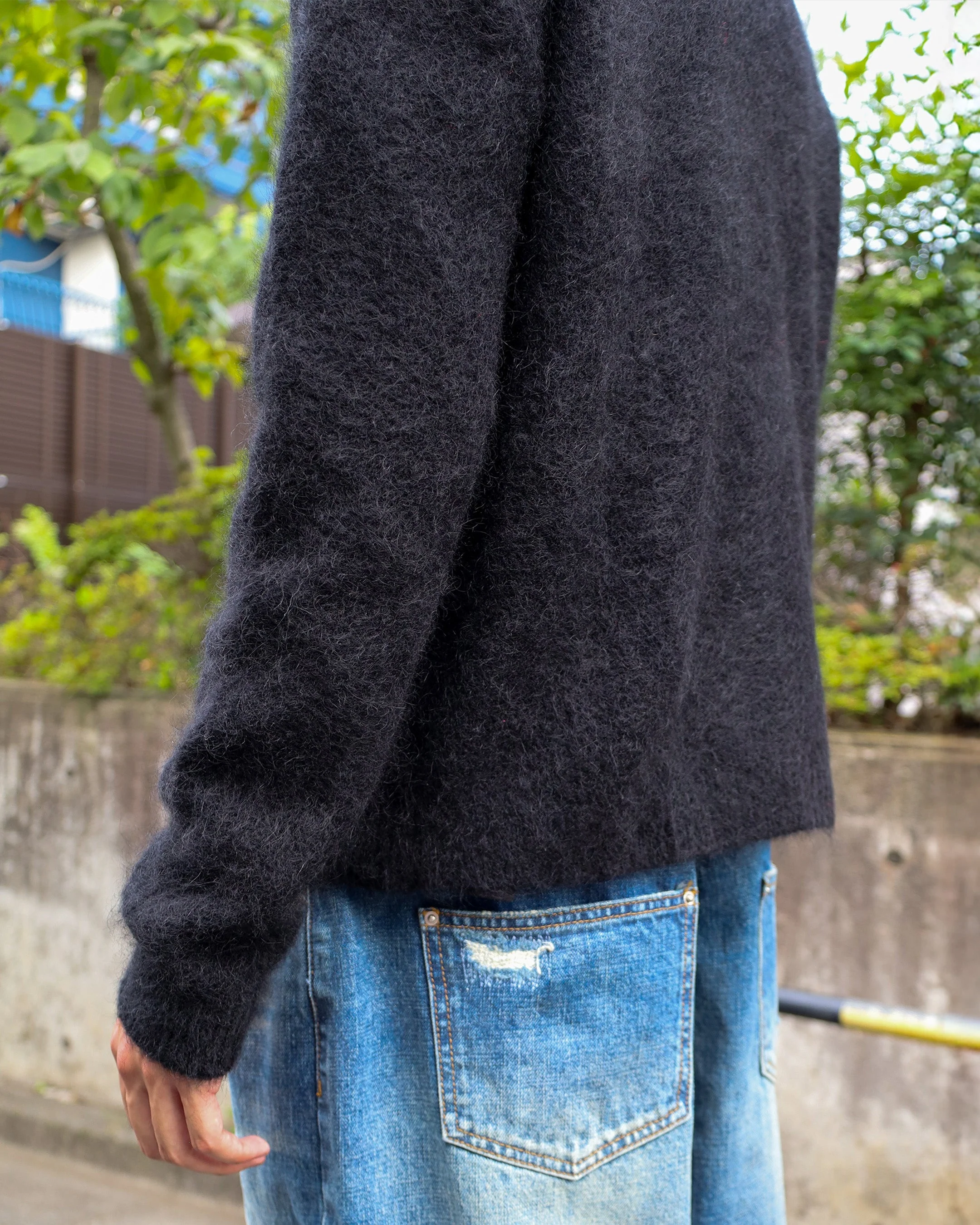 Black Mohair Knit Sweater - Image 8