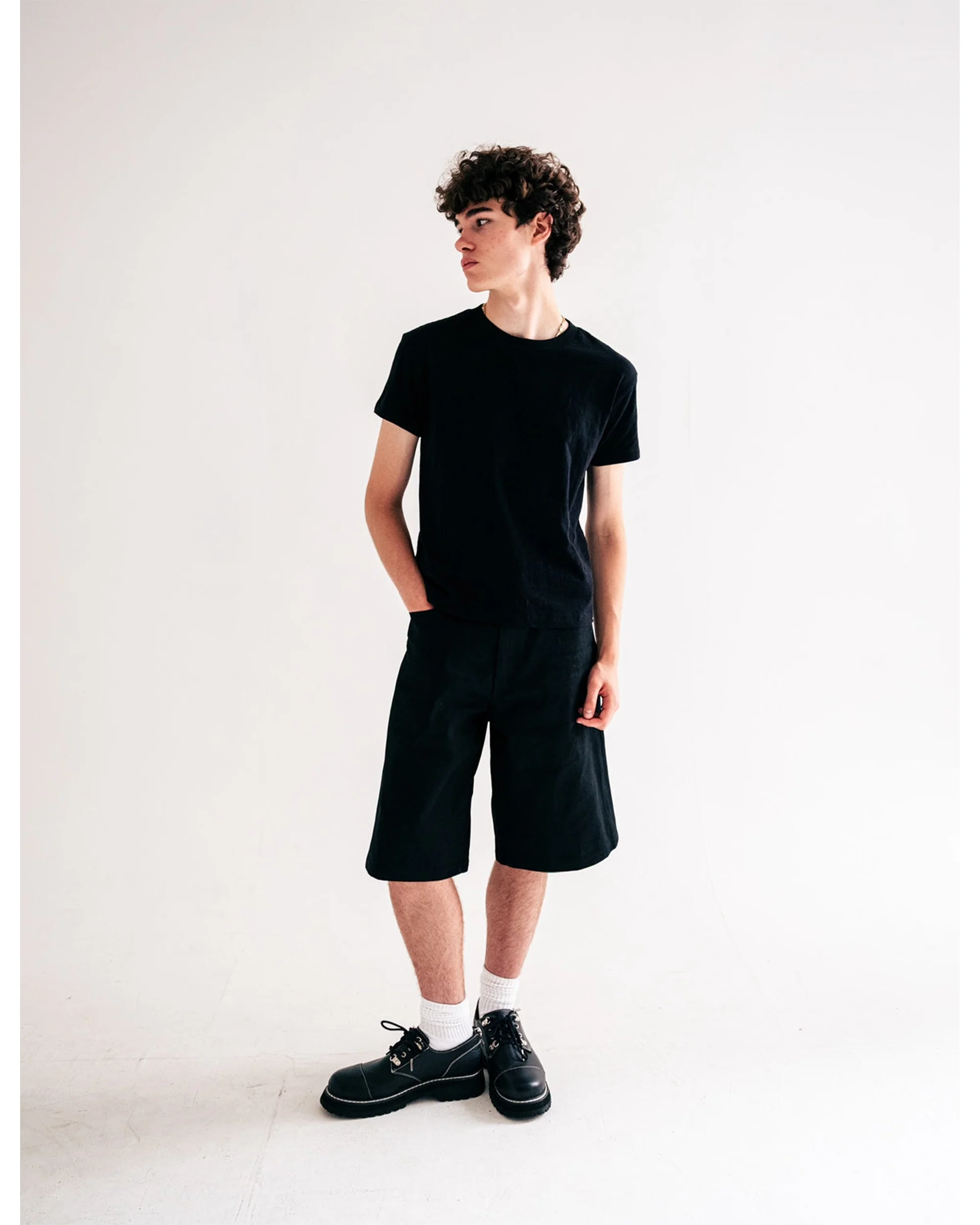 Black Slub Cotton Baby Tee - Image 5