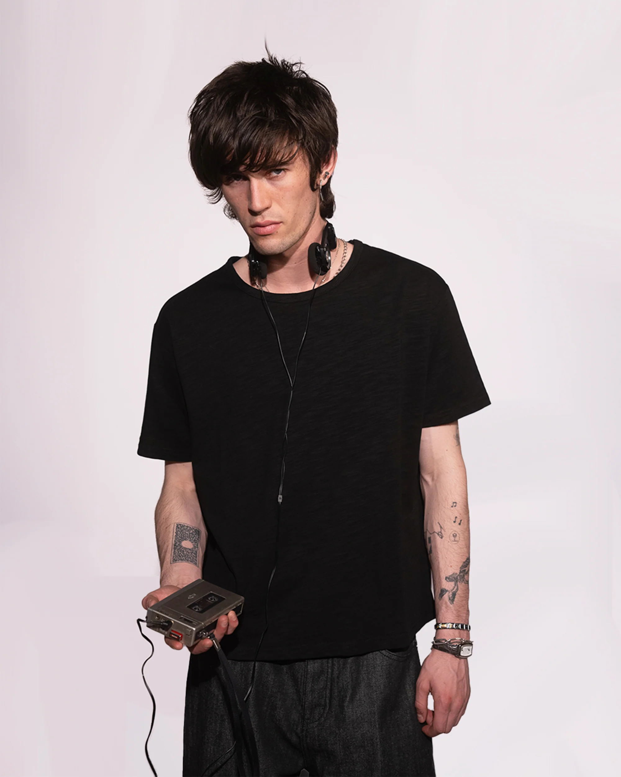 BLACK SLUB TSHIRT - Image 2