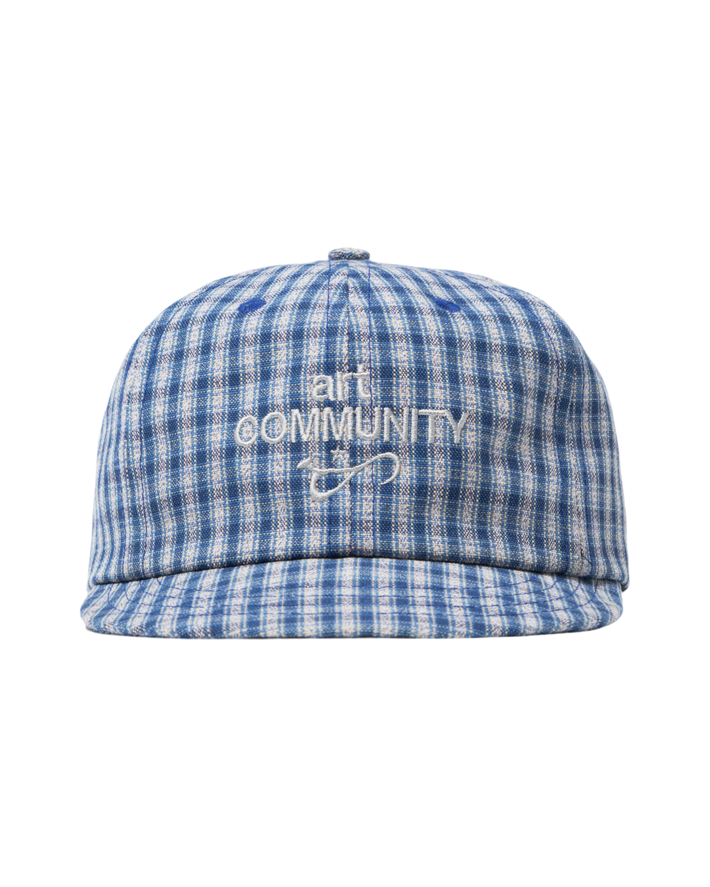 Blue Plaid Short Brim Cap