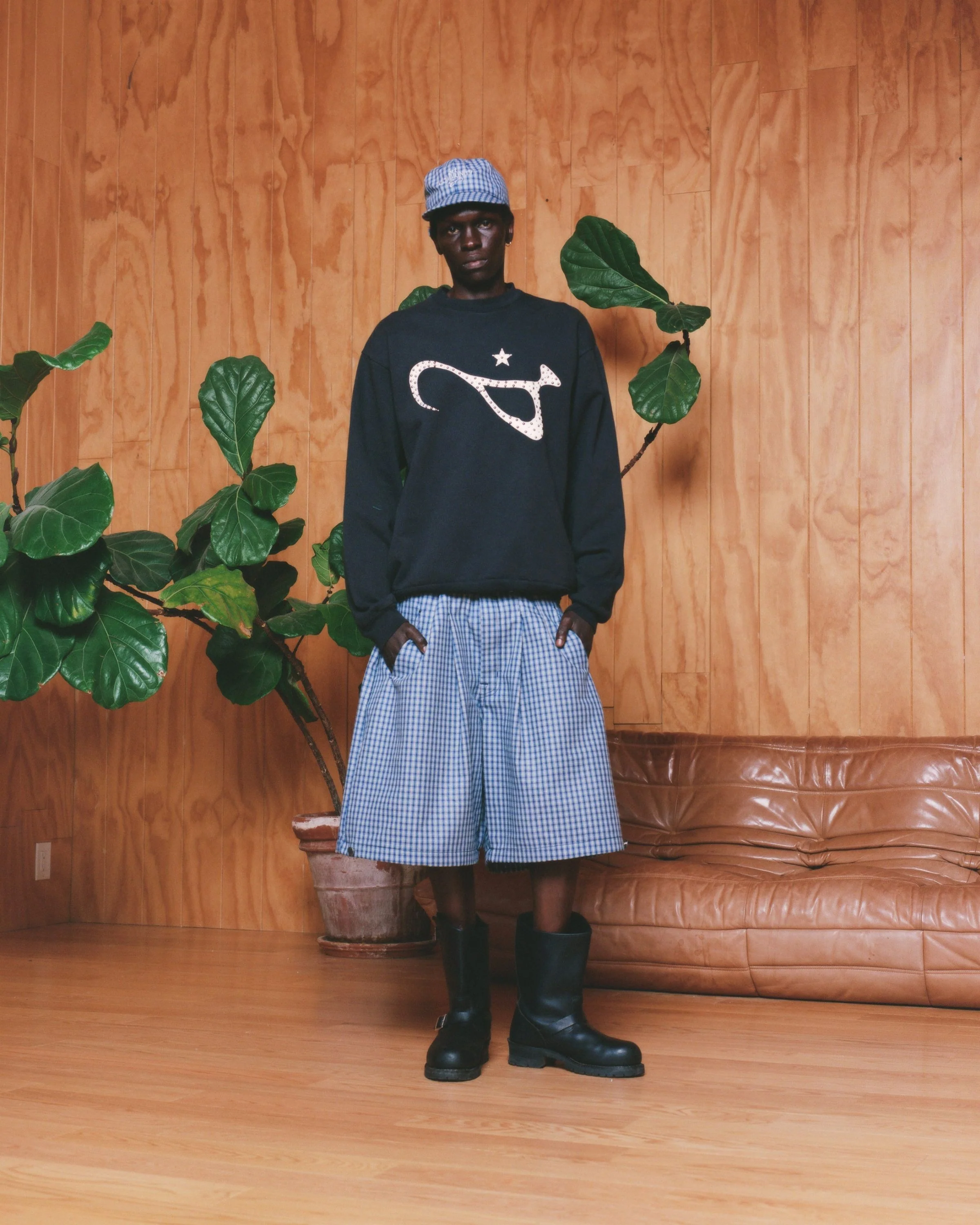 Blue Plaid Short Brim Cap - Image 10
