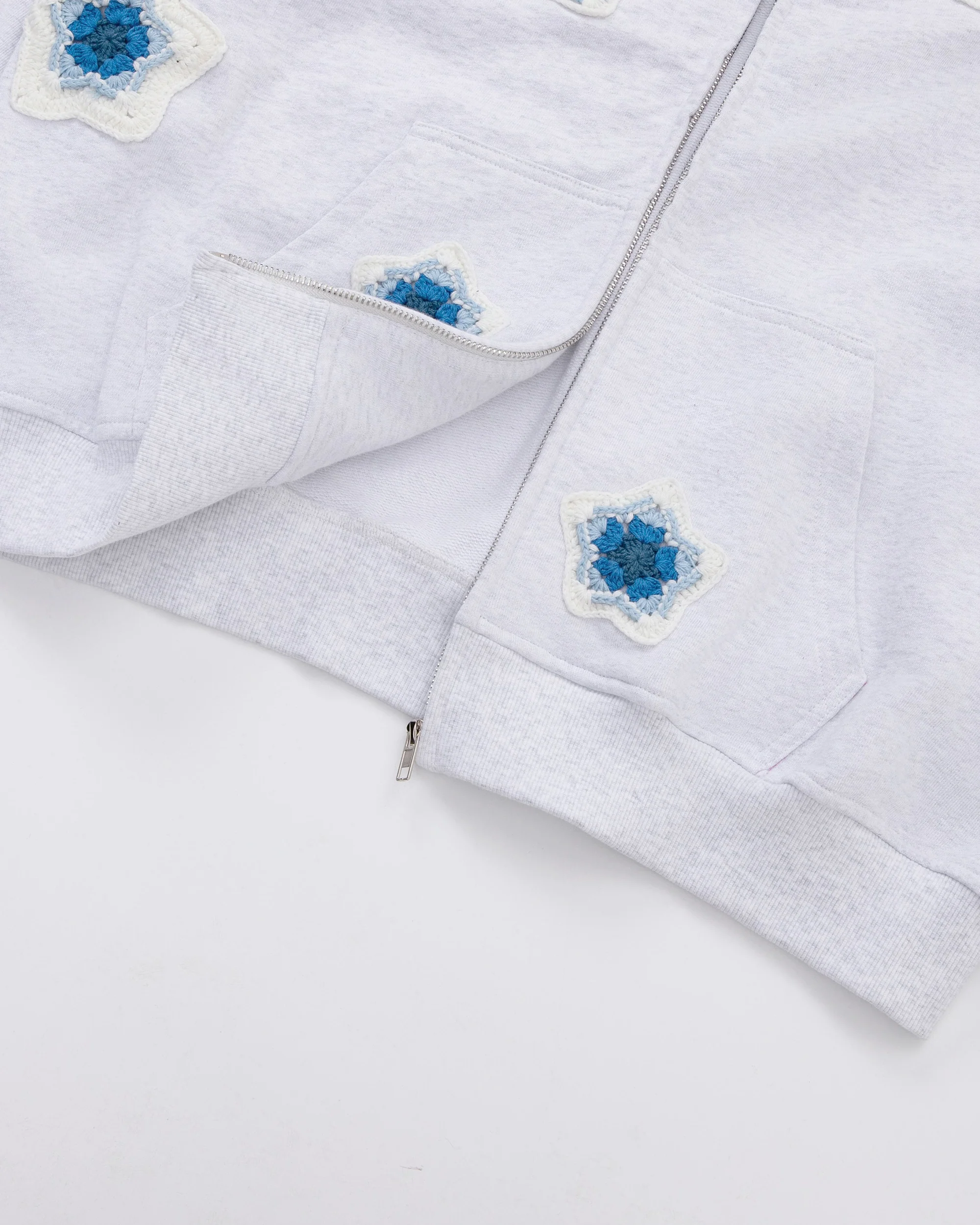 Blue Star Crochet Patch Sweatshirt - Image 4