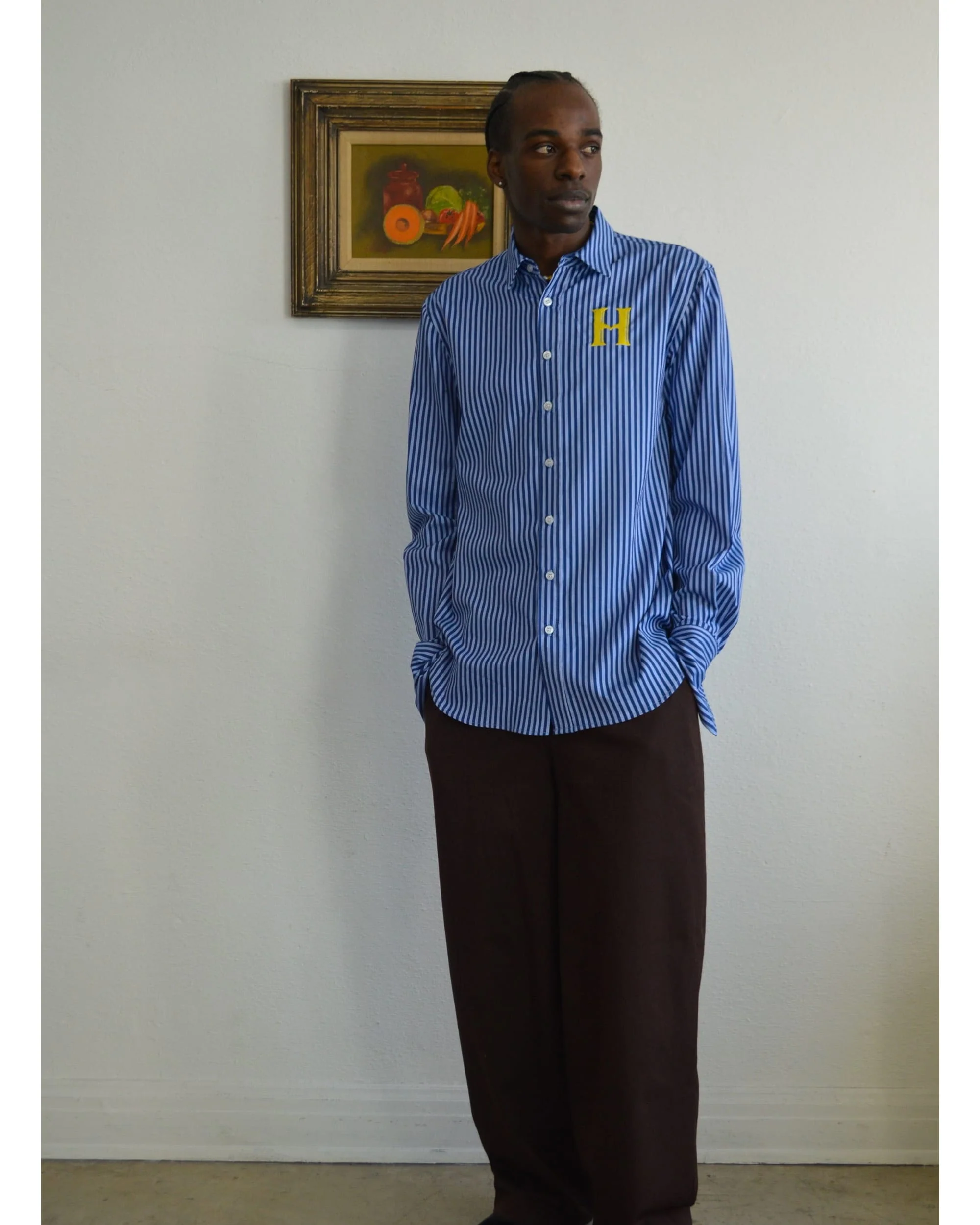 Blue Stripe Button Down Shirt - Pre Order - Image 2