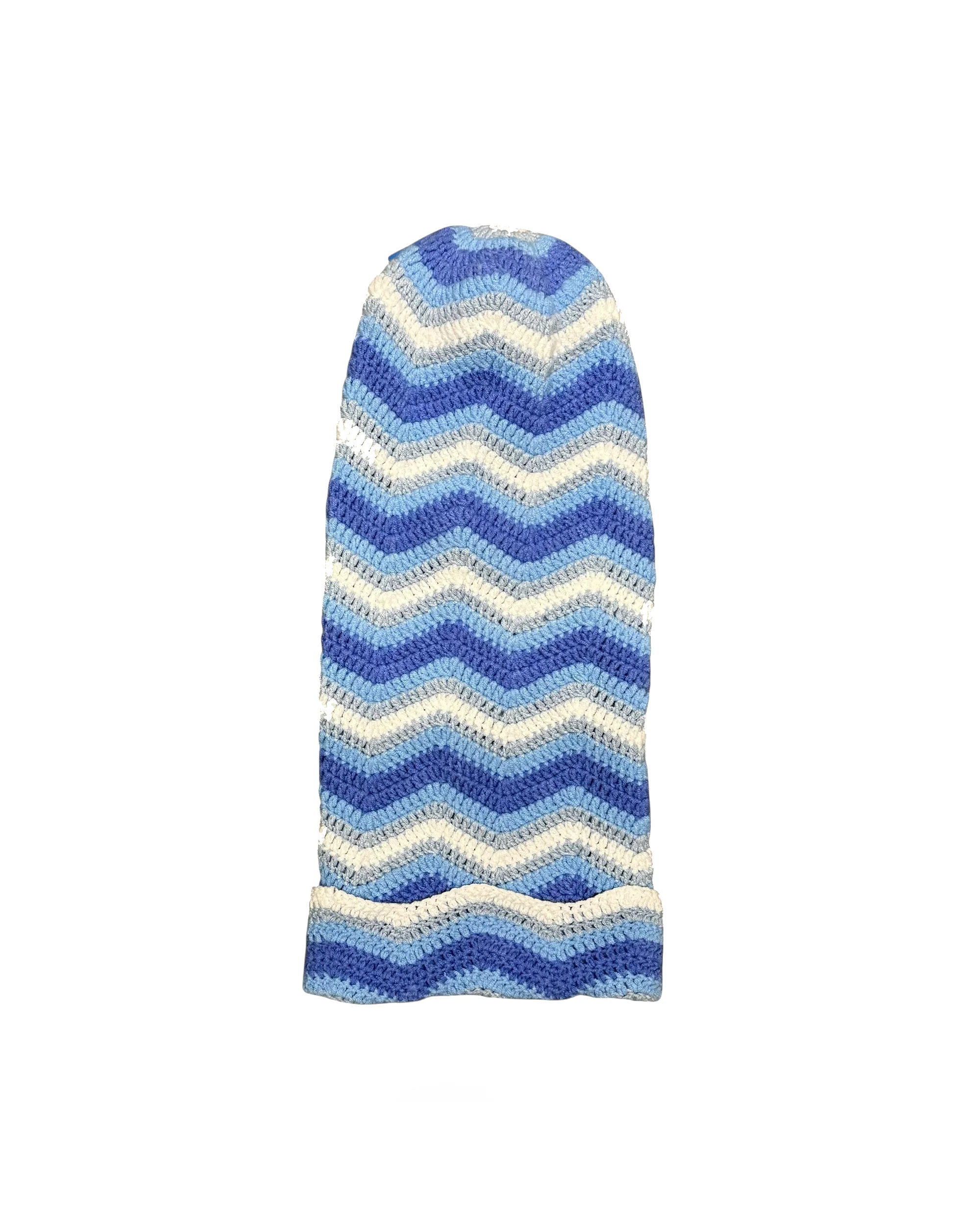Blue Wave Crochet Sock Hat - Image 2