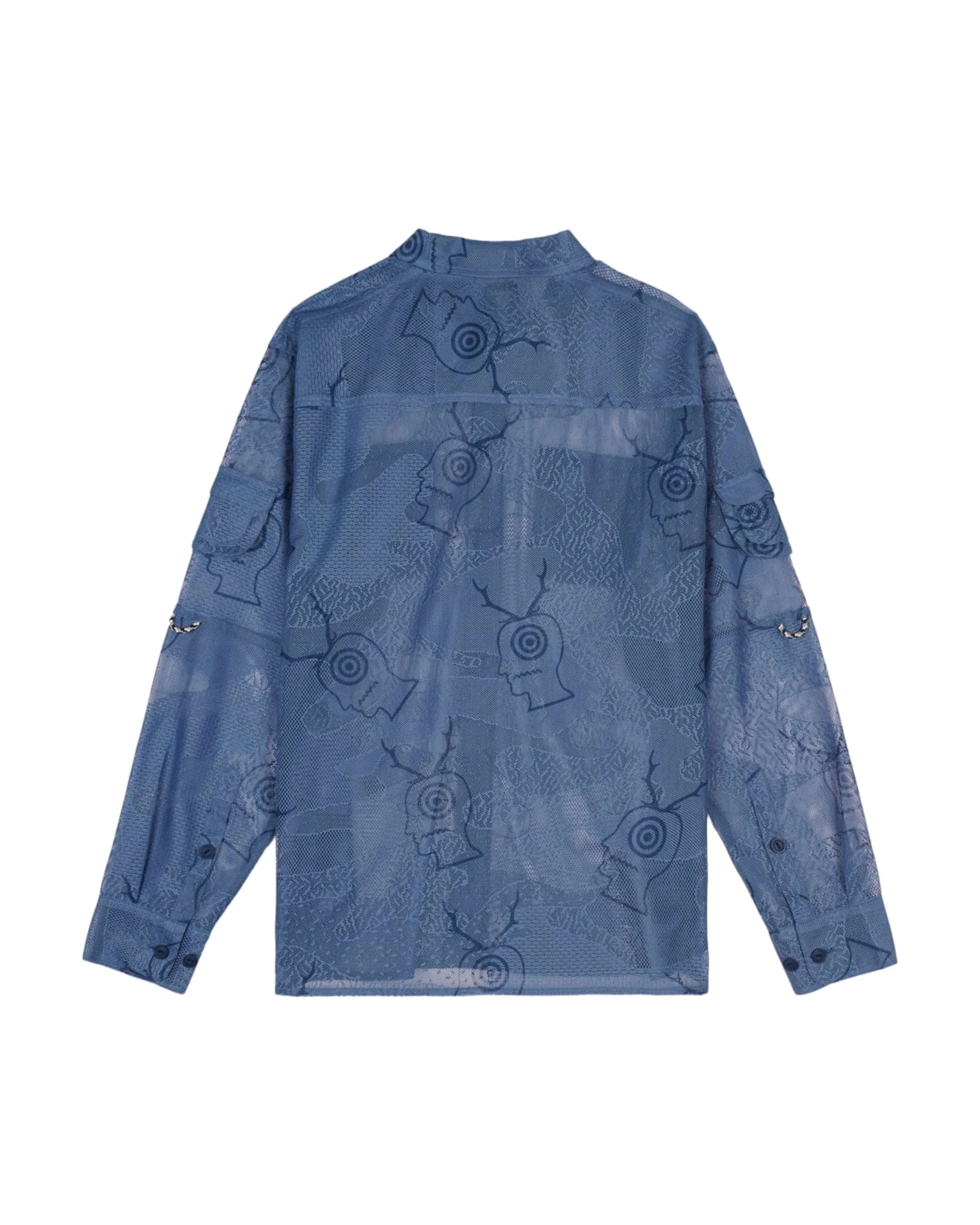 Brain Dead x South2 West8 Engineered Mesh Fishing Button Up Shirt - Slate - Image 3