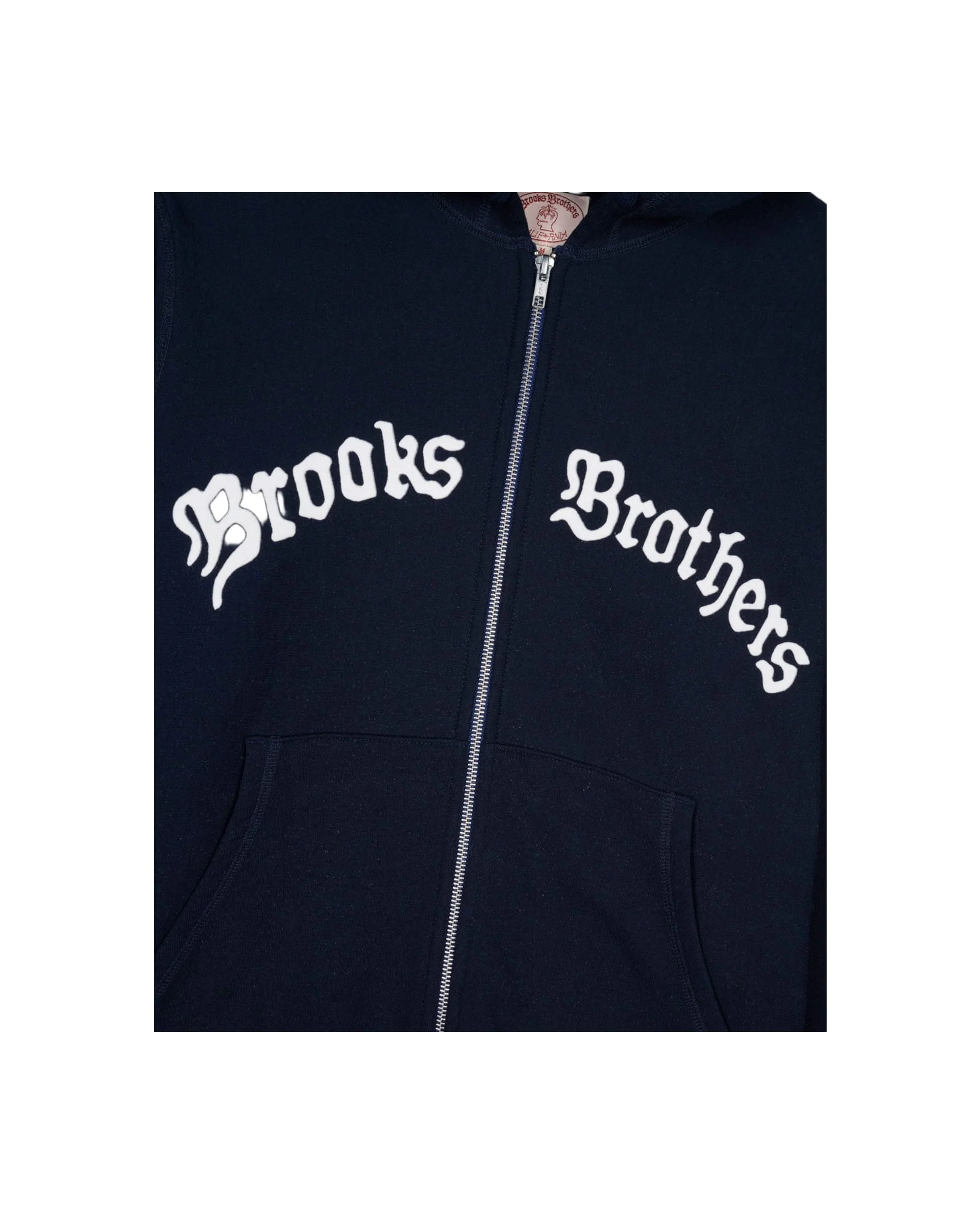 Brooks Brothers California Zip Hoodie - Navy - Image 3