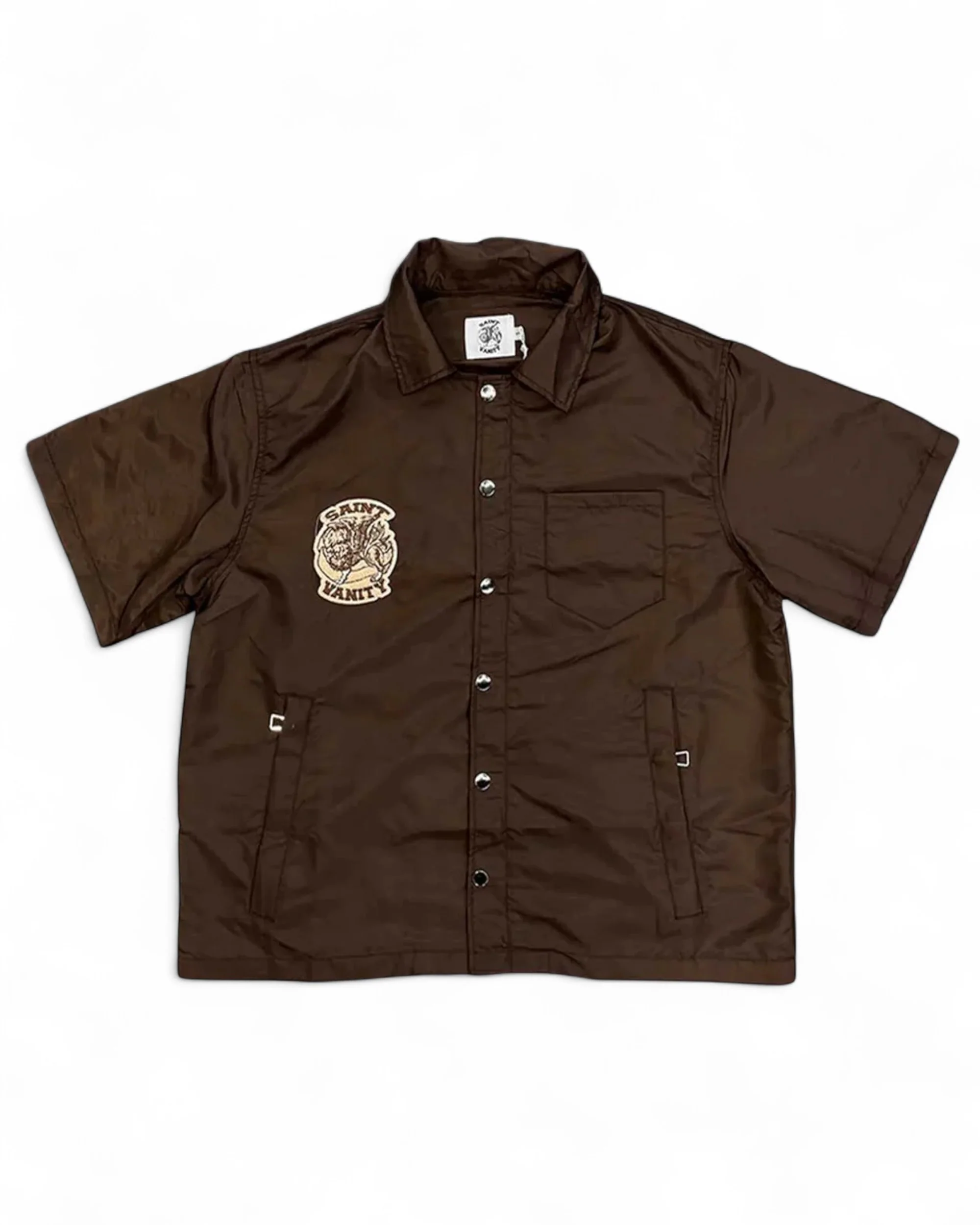 BROWN NYLON TOP REMOVEABLE HOOD