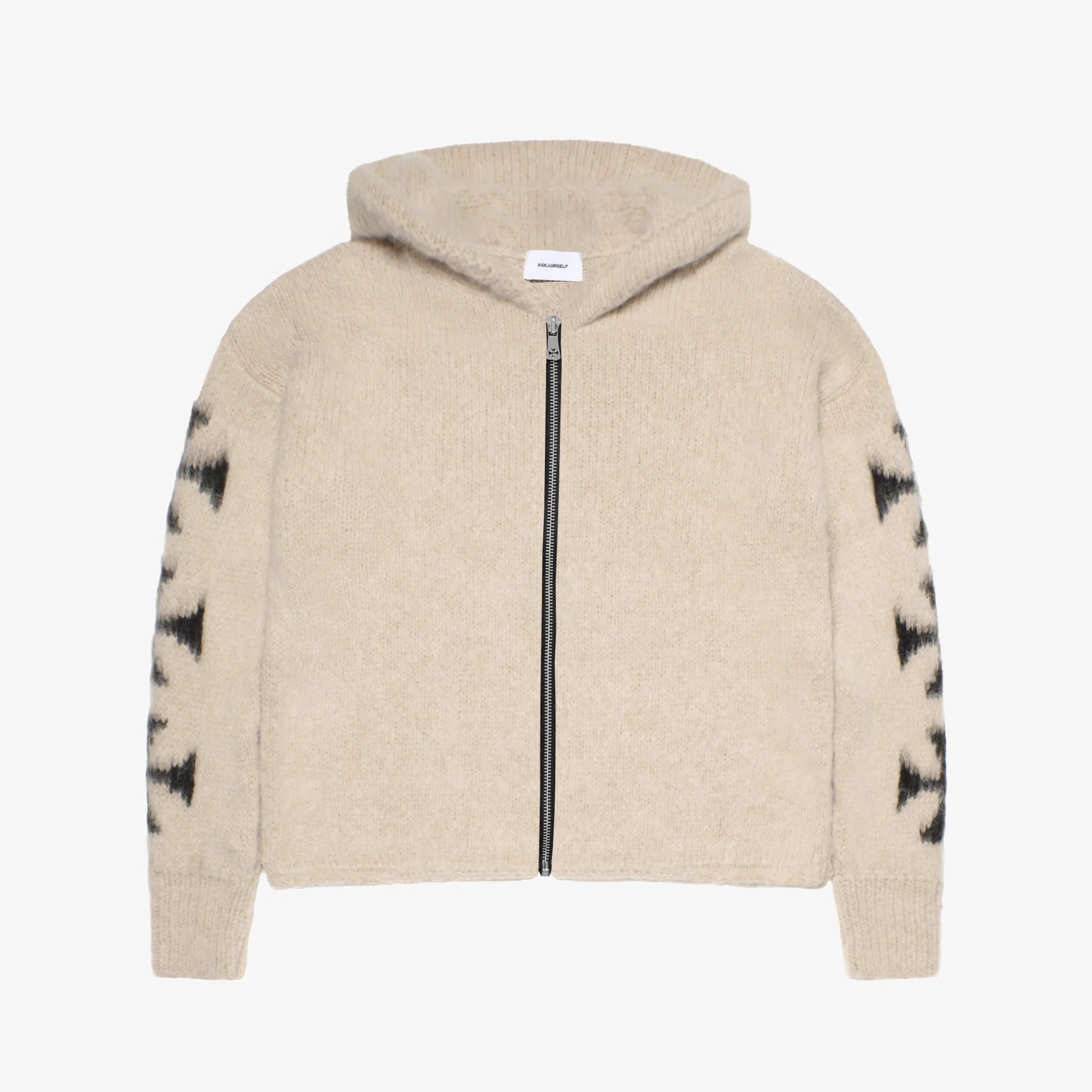 BRUSHED CROSS ZIP KNIT HOODIE - Image 6