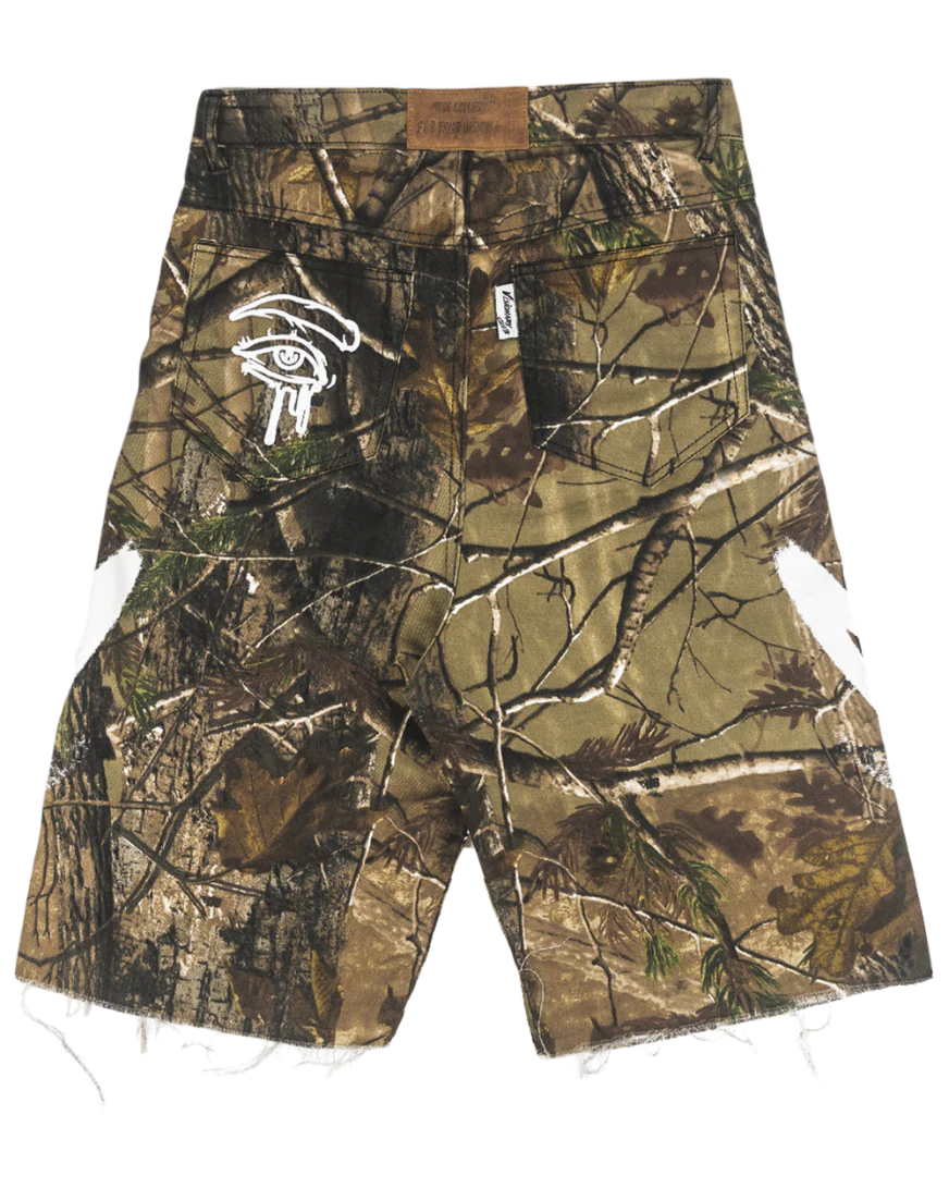 CAMO “GRAFFITI BLITZ” LONG STRAIGHT DENIM SHORTS - Image 8