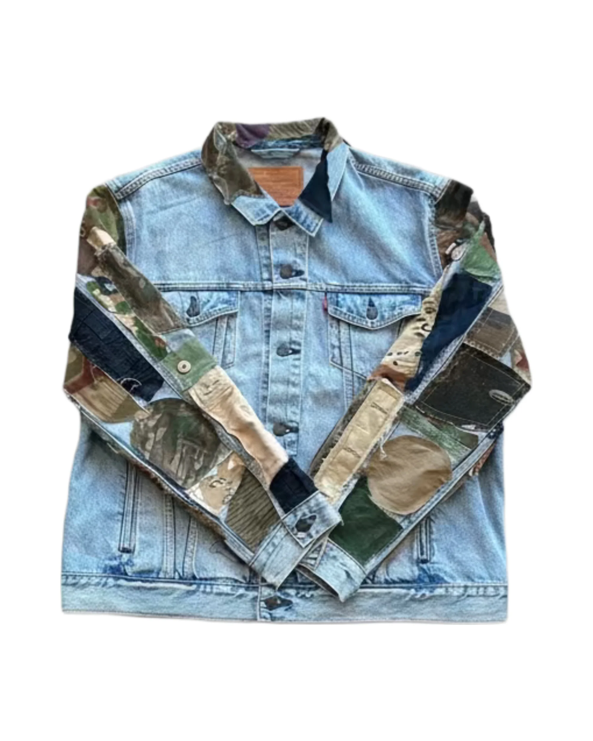 Camo Patchwork Detail Denim Jacket - Image 3