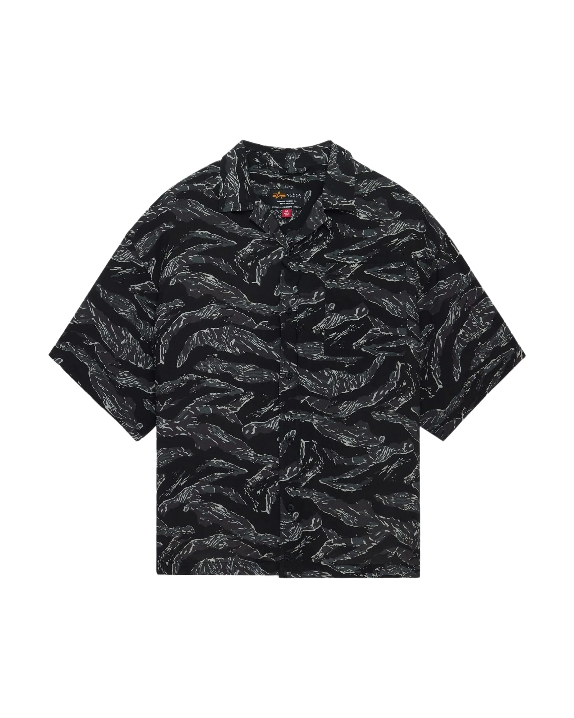CAMO RELAXED CAMP SHORT SLEEVE SHIRT