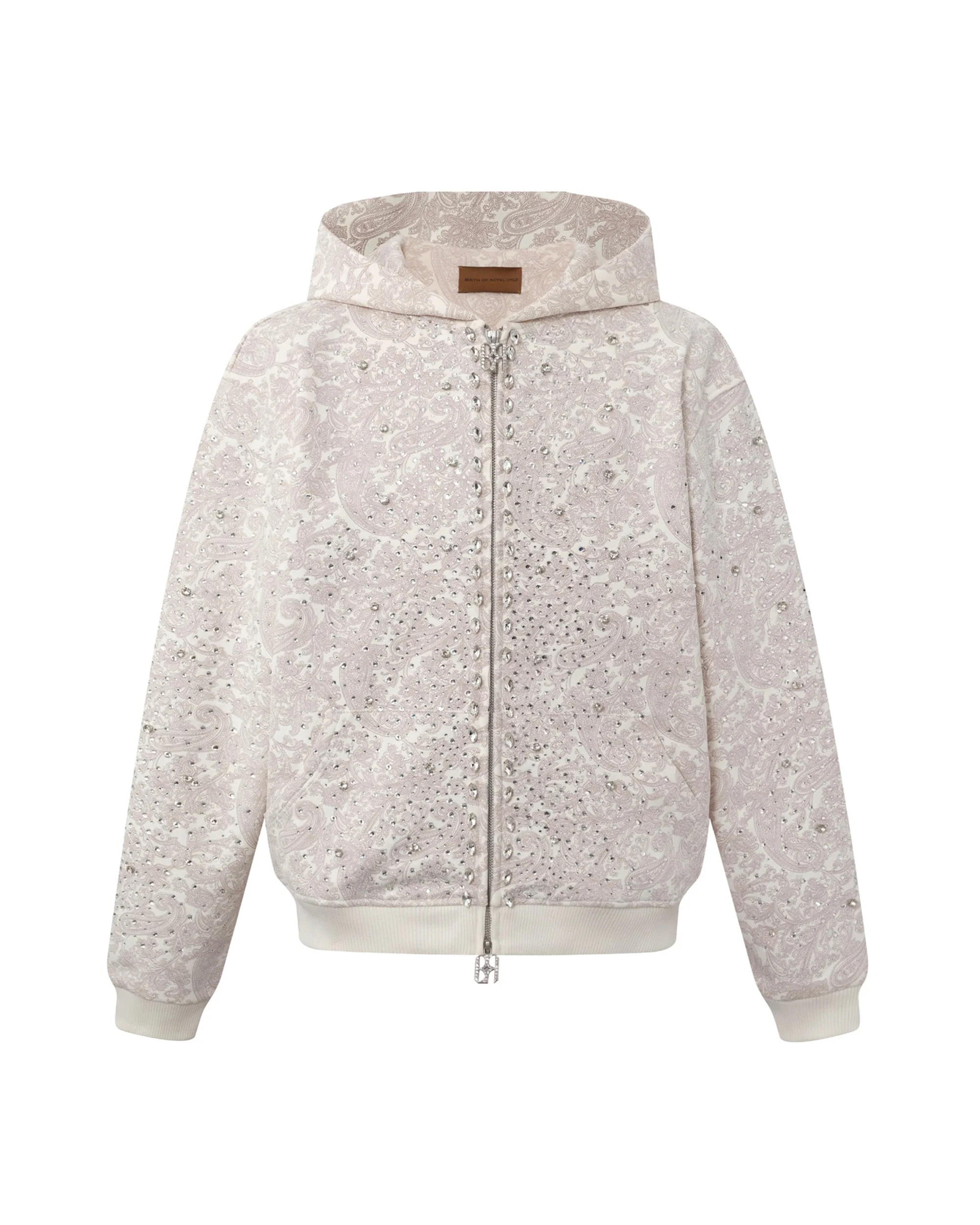 Cashew Blossom Pearl Zipper Hoodie