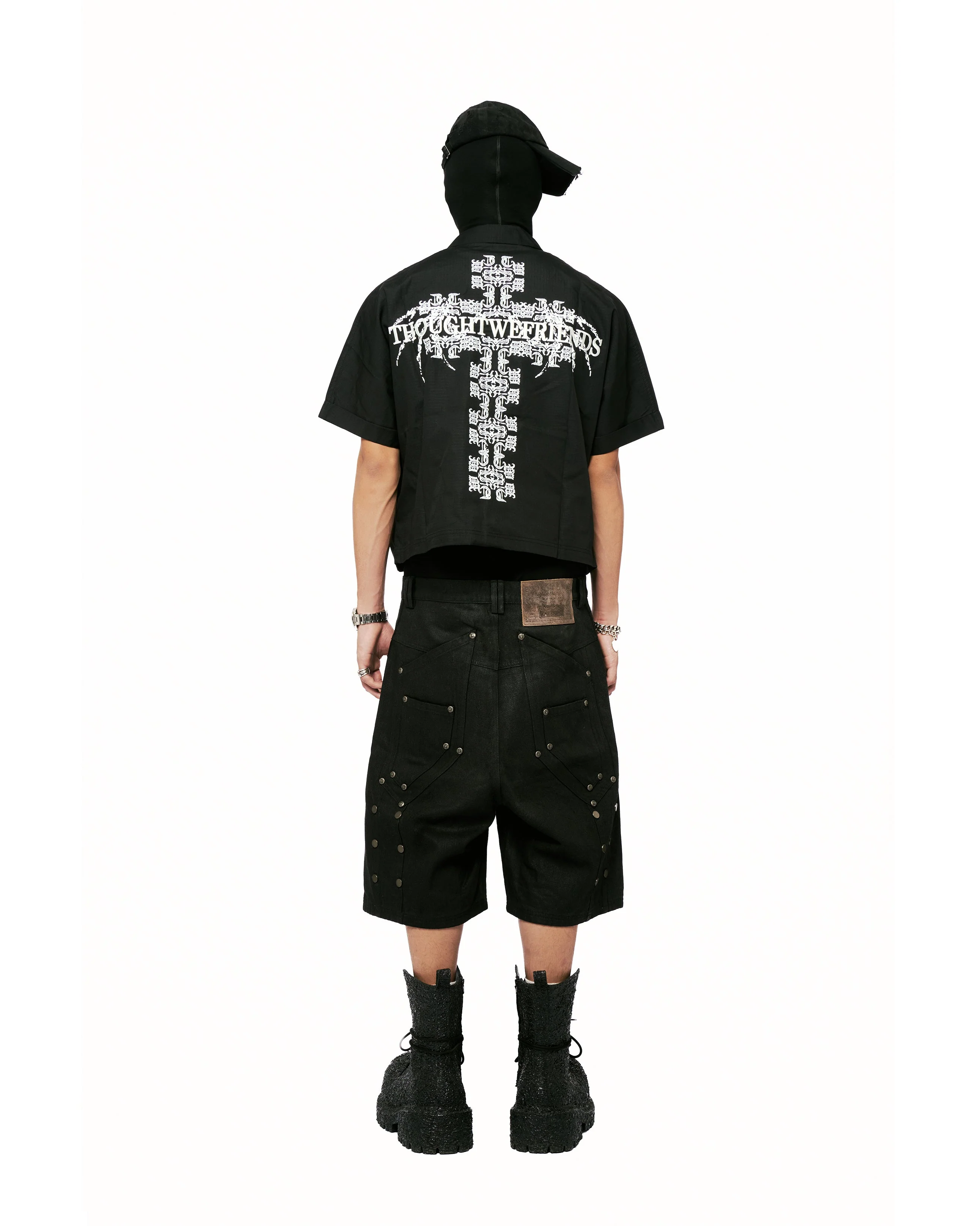 Cassian Embroidered Work Shirt in Black - Image 15
