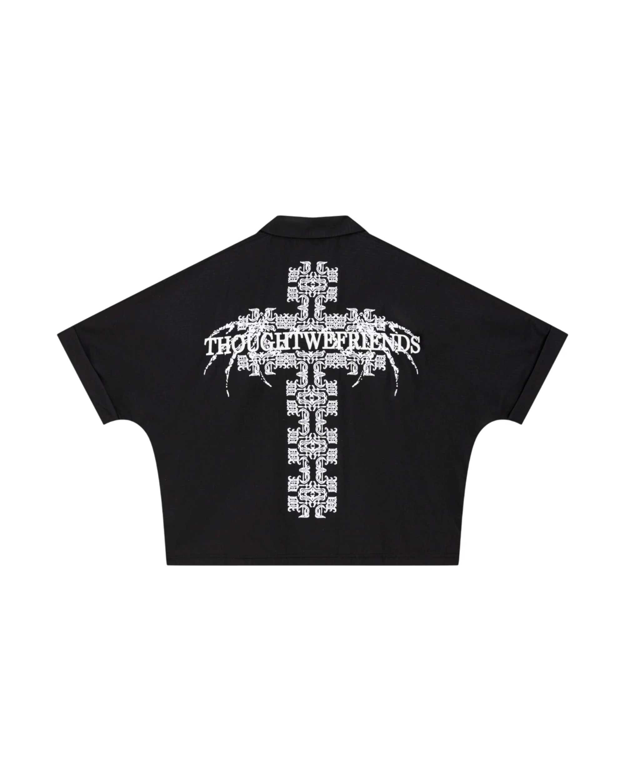 Cassian Embroidered Work Shirt in Black - Image 2