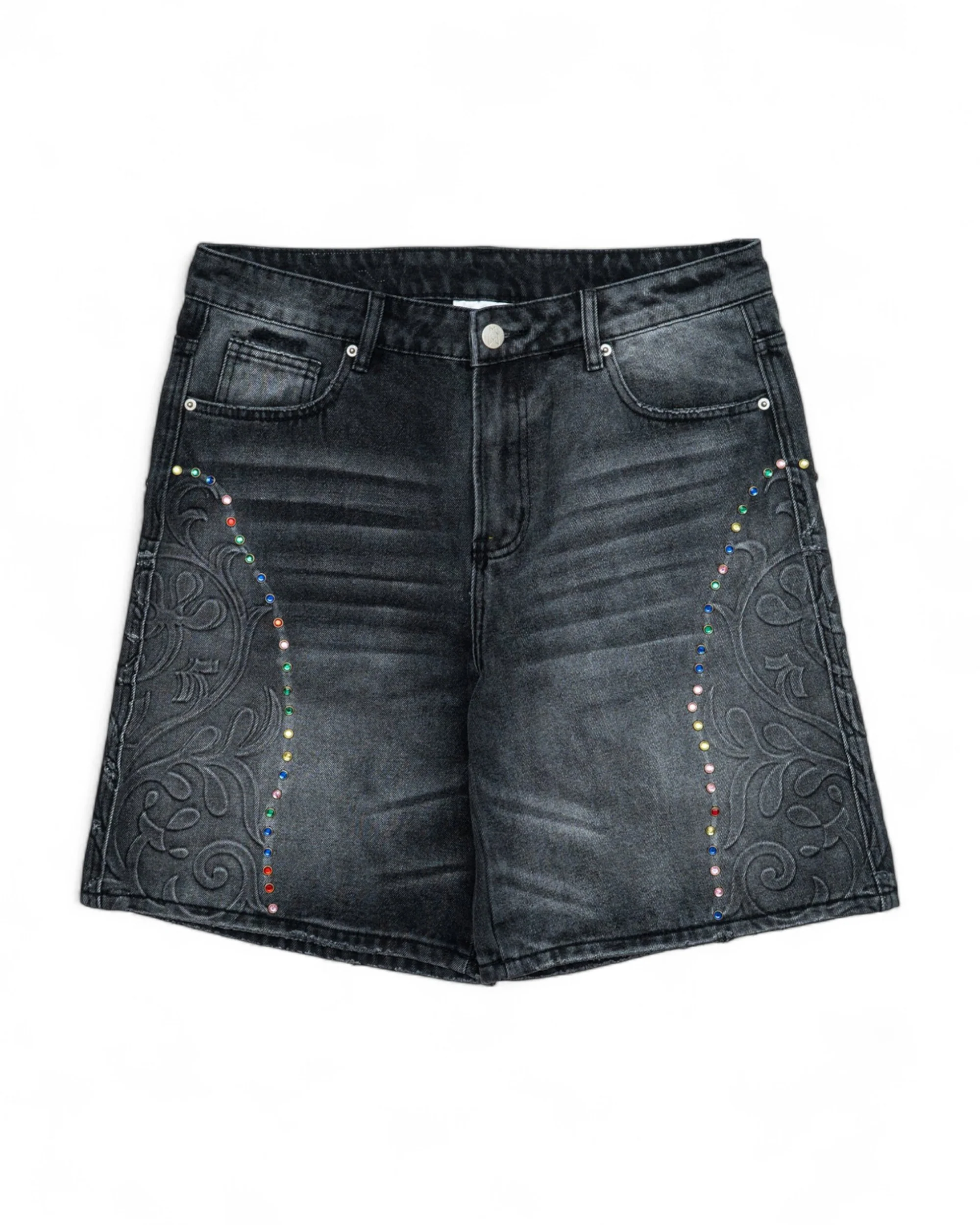 Cathedral Denim Shorts - Washed Black