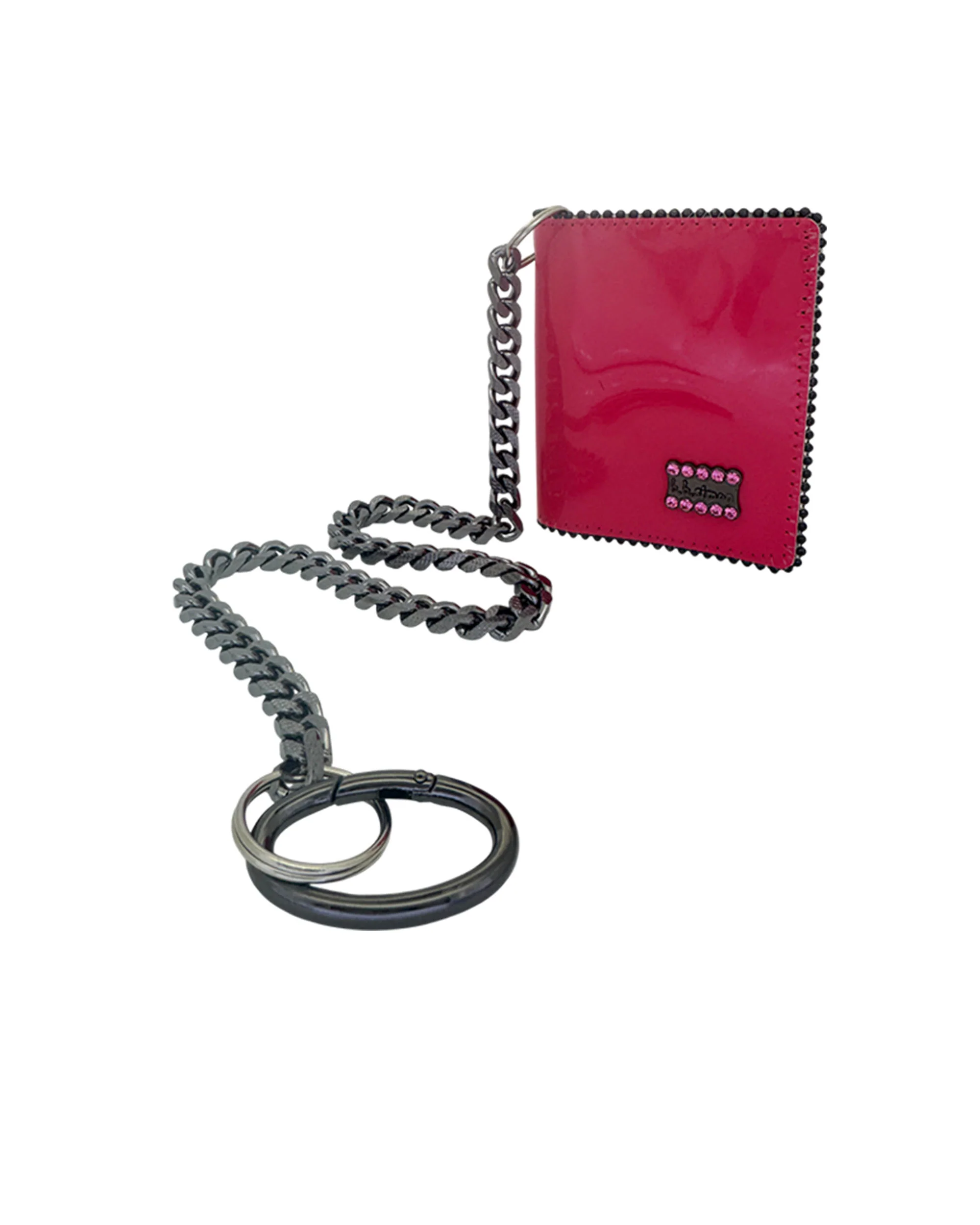Chain Wallet - Glassy Dark Pink / Rose - Image 2