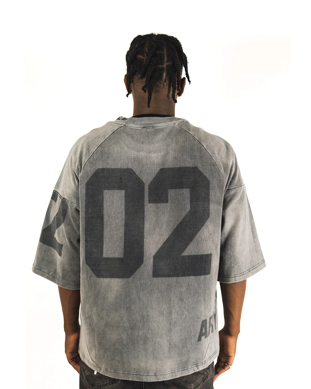 "CHARCOAL BLACK" PANELED OVERSIZED JERSEY - Image 6