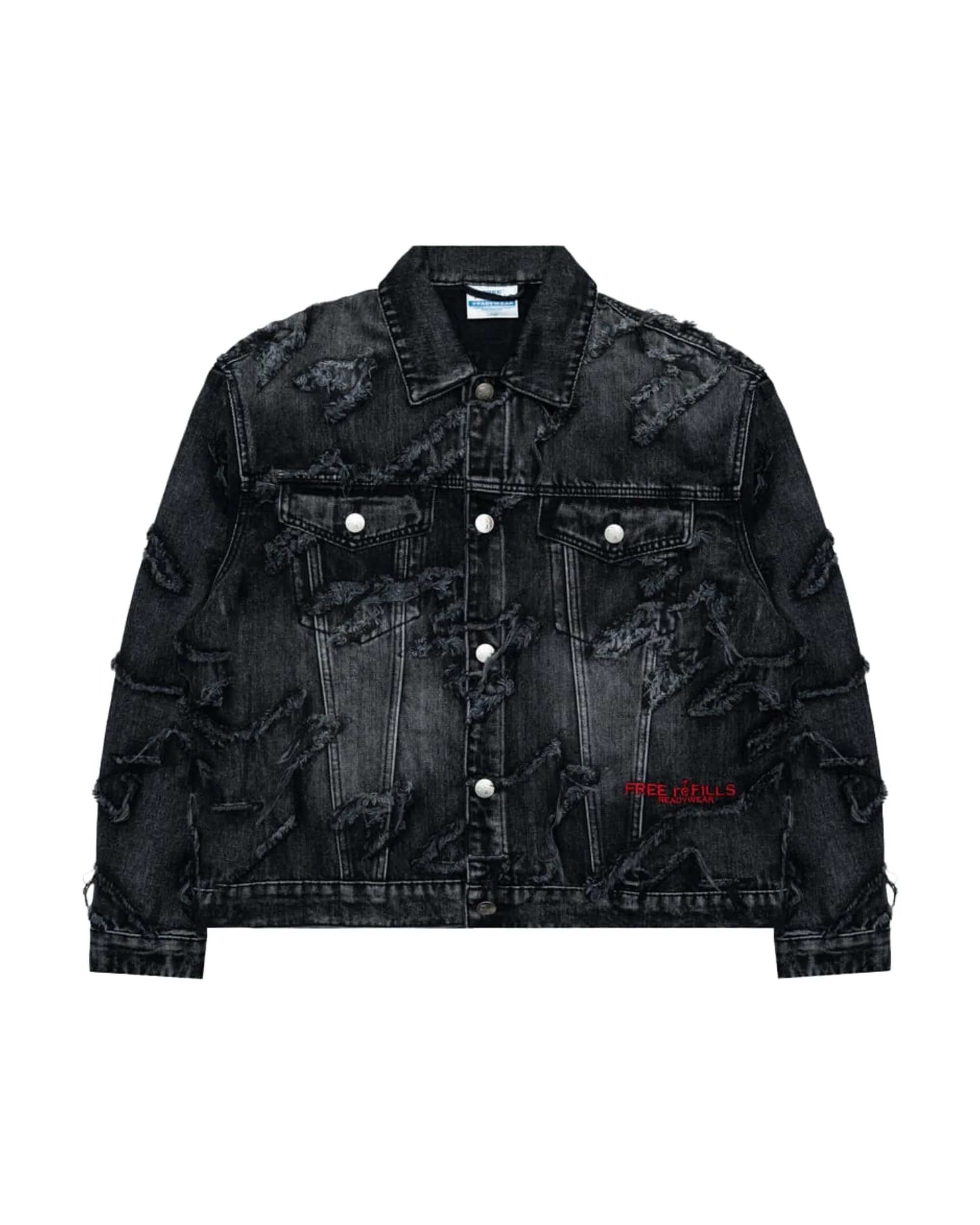 Checks Distressed Jacket - Black