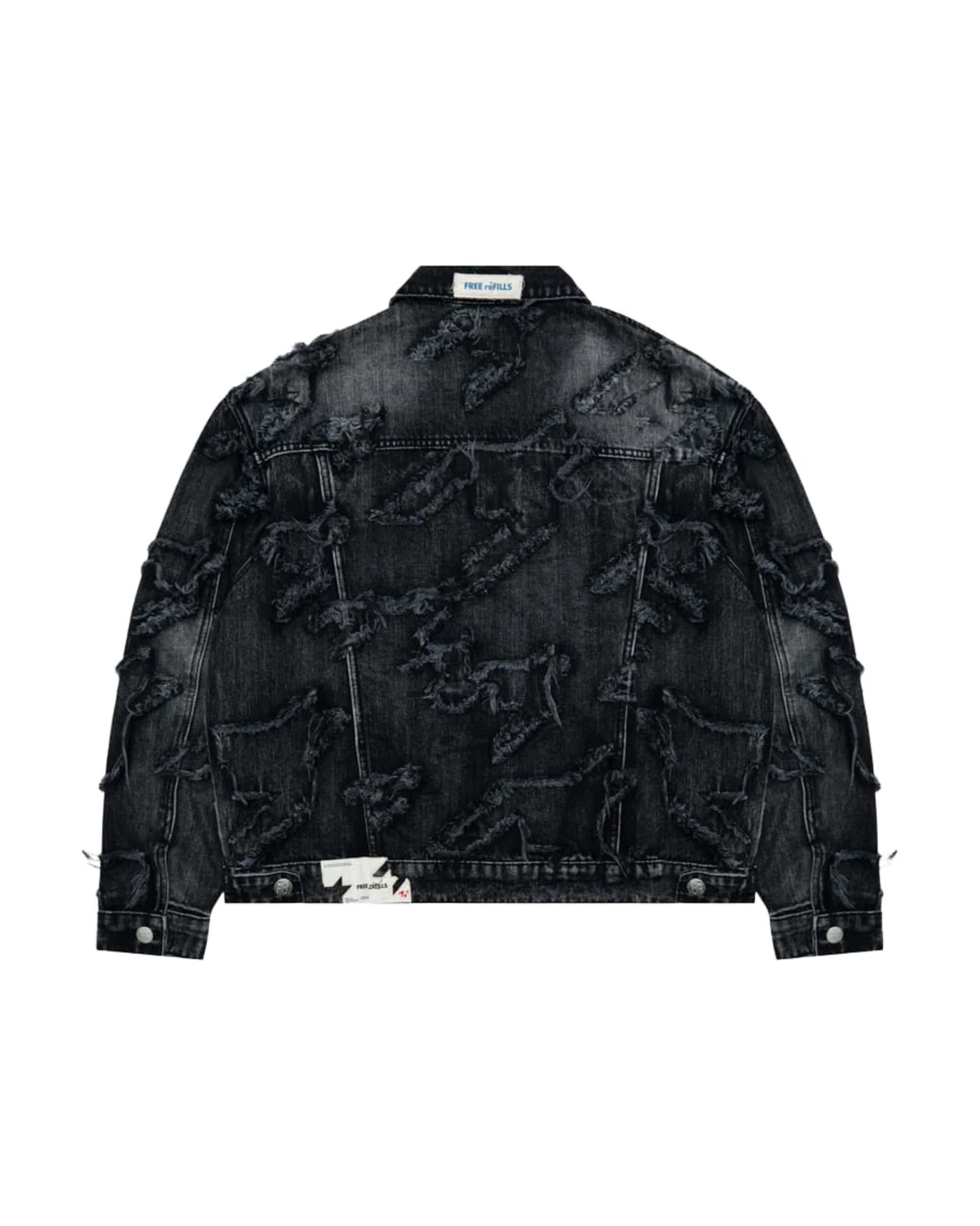 Checks Distressed Jacket - Black - Image 2