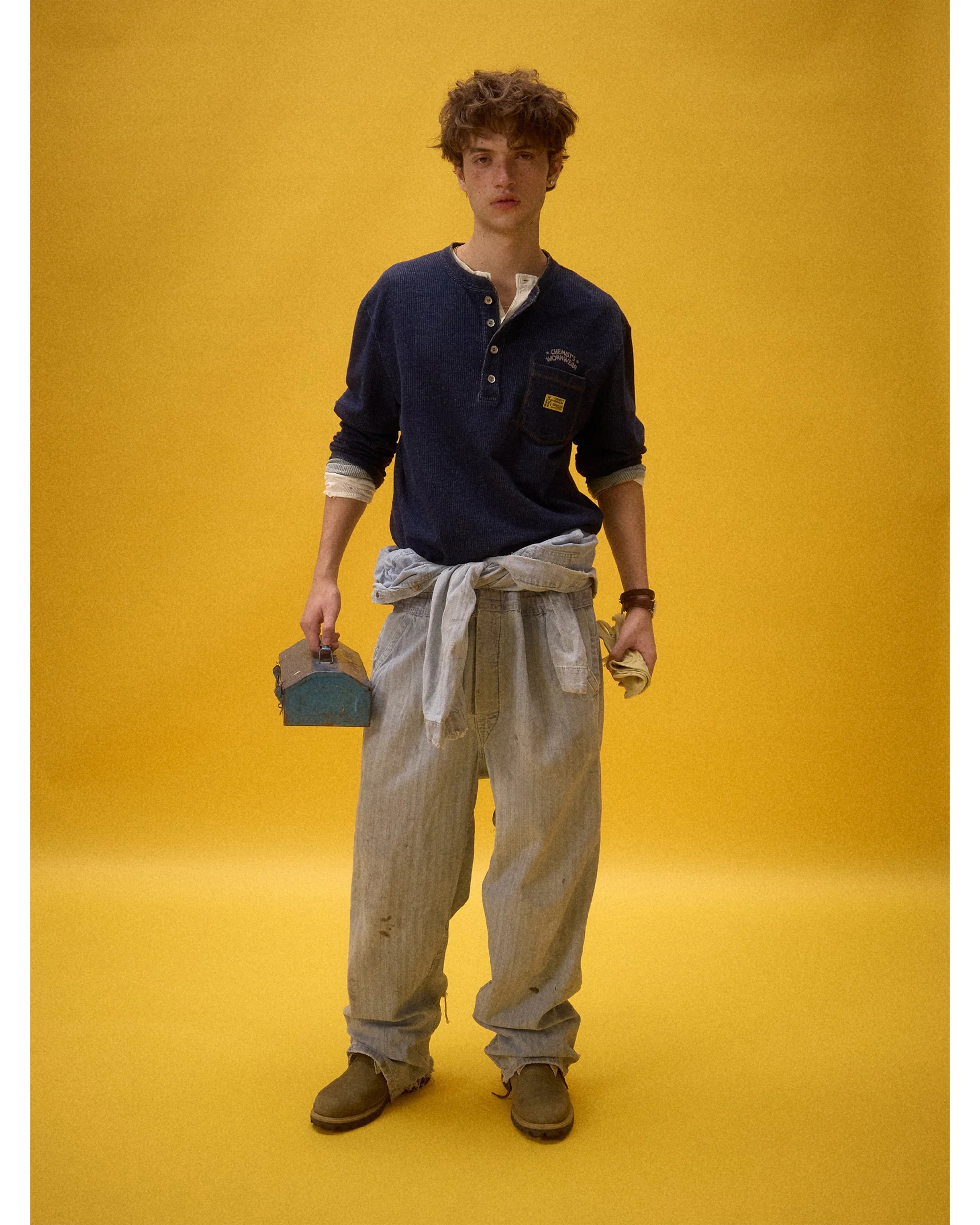 "Chemist‘s Workwear" Henley Long-Sleeve T-Shirt - Image 8