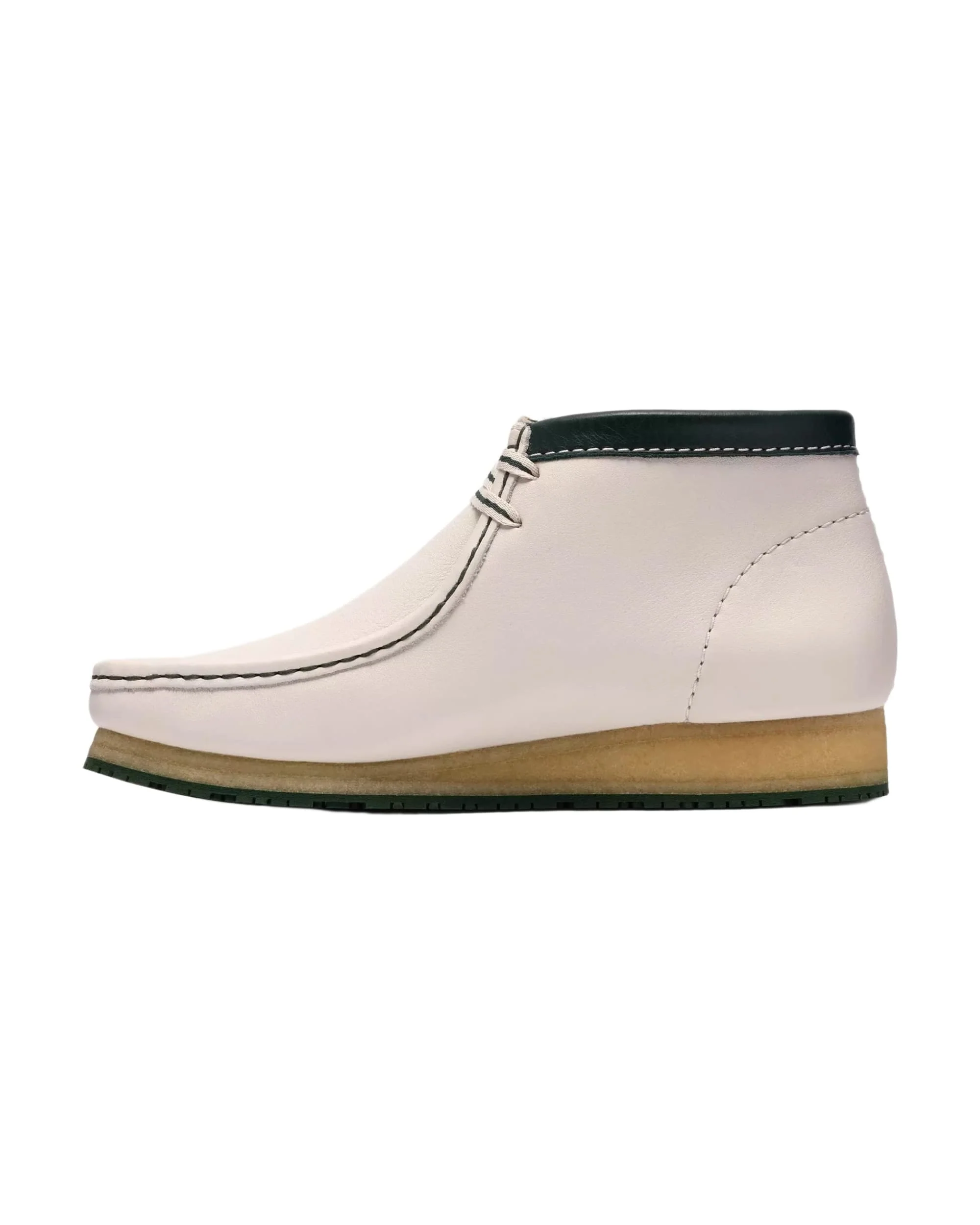 Clarks Wallabee Boot RB - White Leather - Image 2