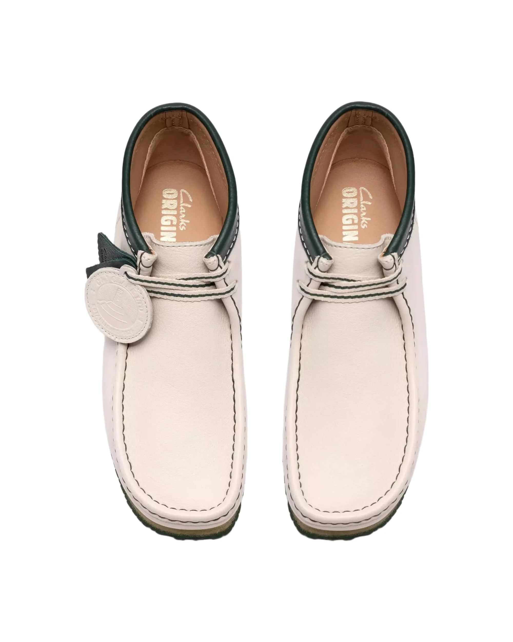 Clarks Wallabee Boot RB - White Leather - Image 6