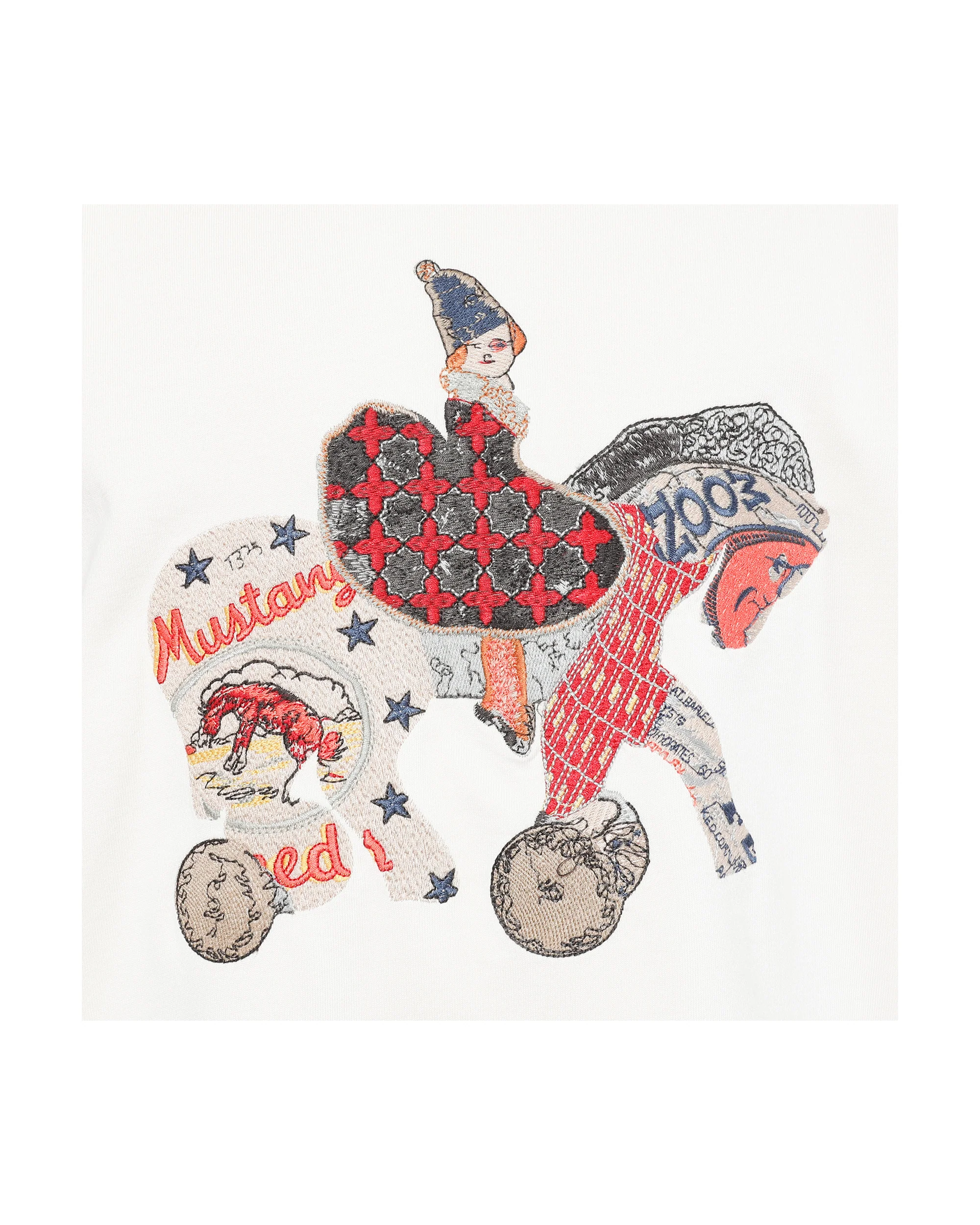 Collage Horse Tee - Charcoal Ringer - Image 6