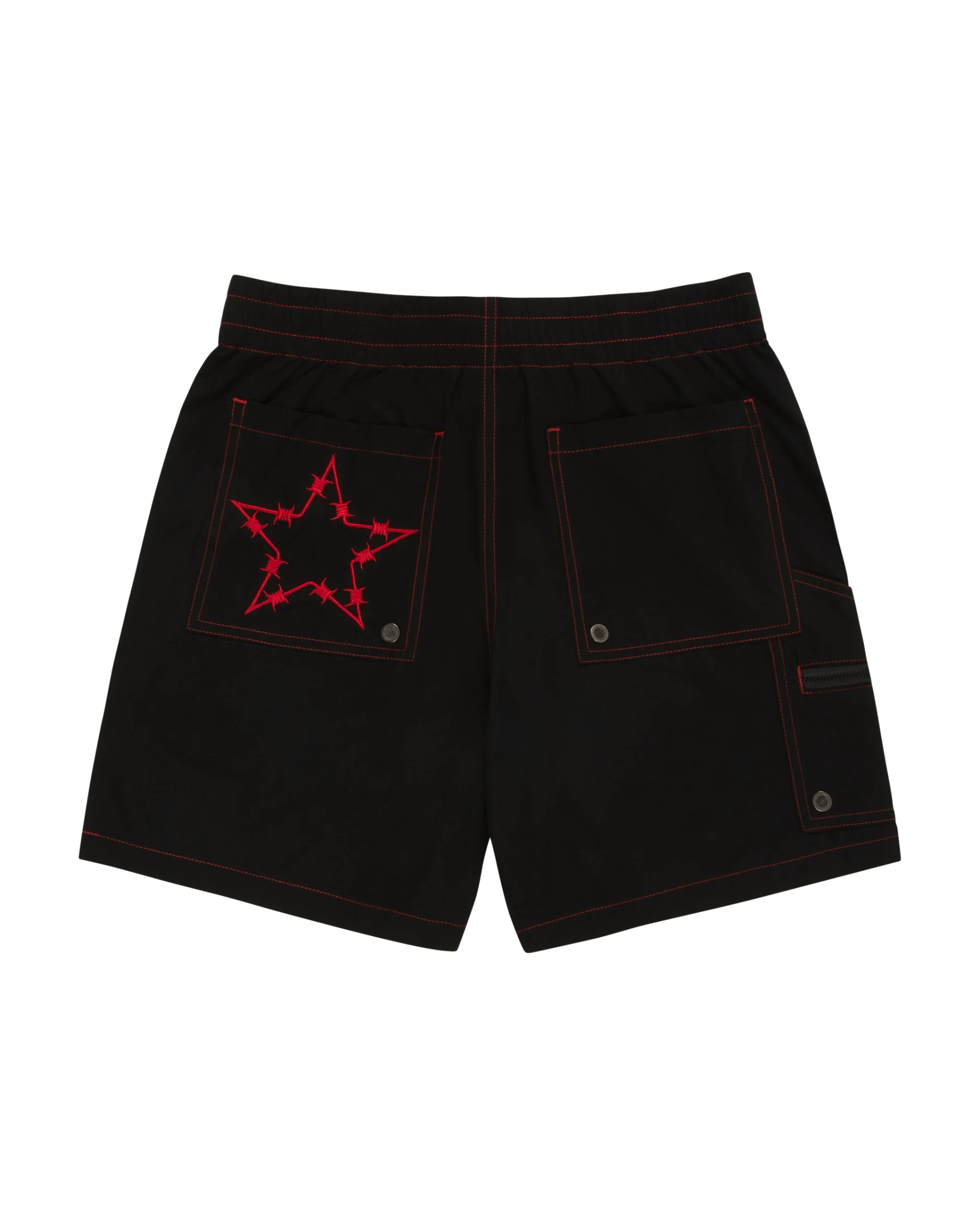 CONTRAST STITCH SWIM TRUNK - BLACK - Image 2