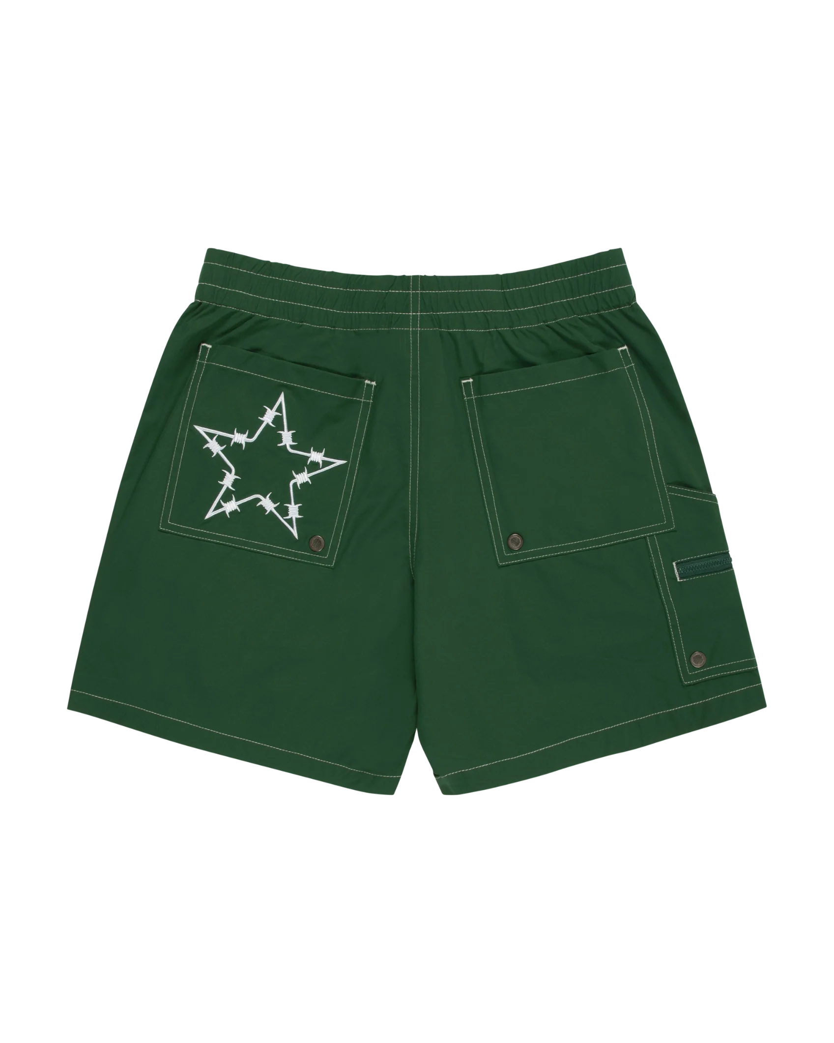 CONTRAST STITCH SWIM TRUNK - GREEN - Image 2