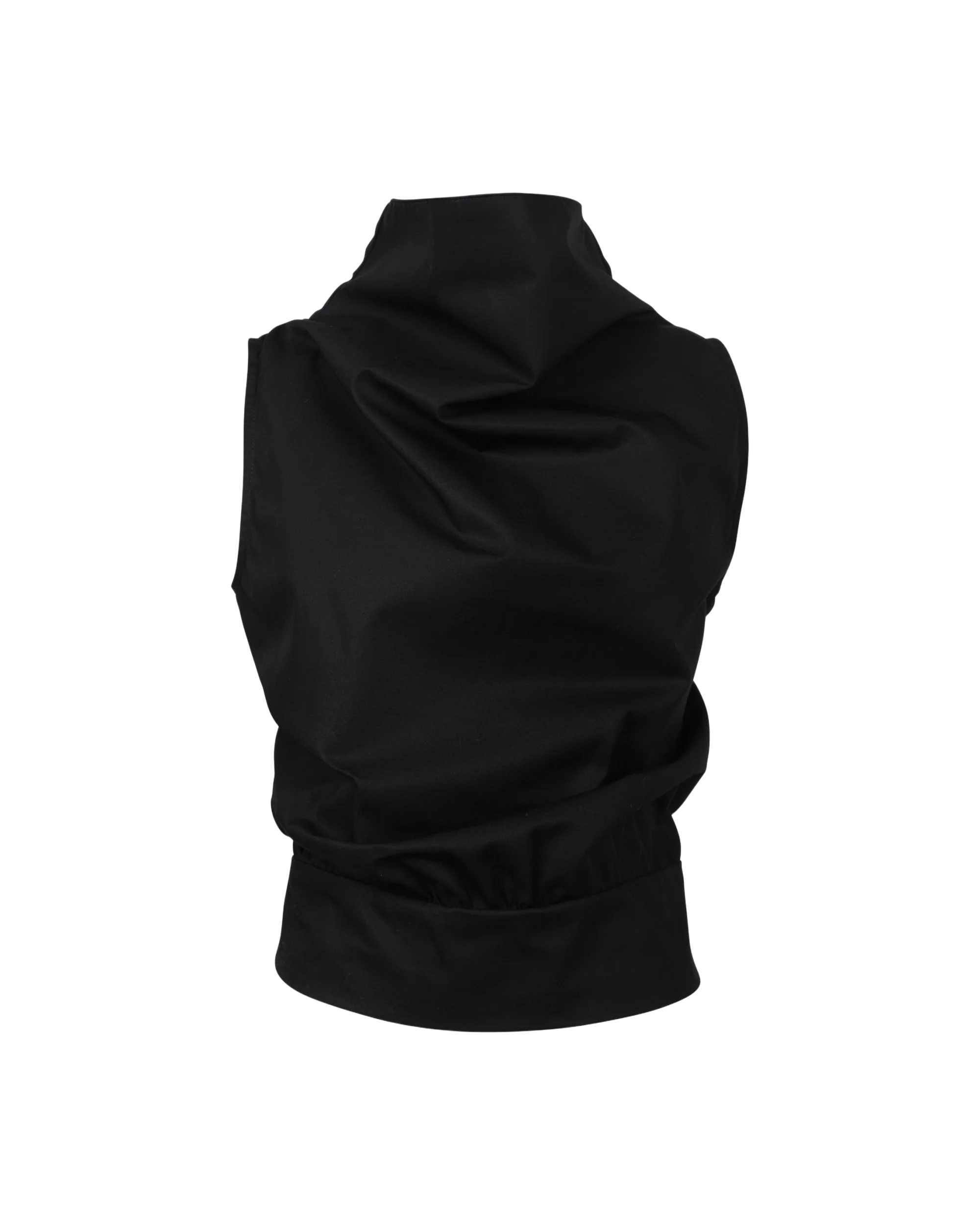 COWL TURTLENECK TANK - BLACK